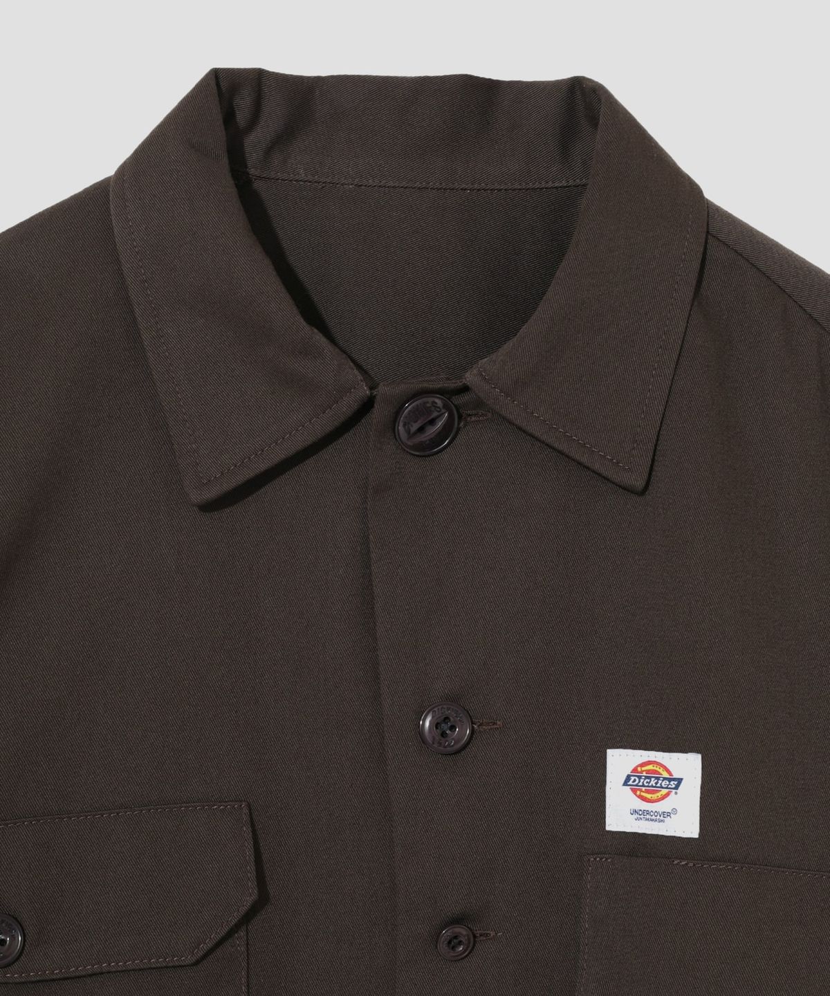 디키즈(DICKIES) 디키즈 X UNDERCOVER 롱 슬리브 워크셔츠 Dark Brown
