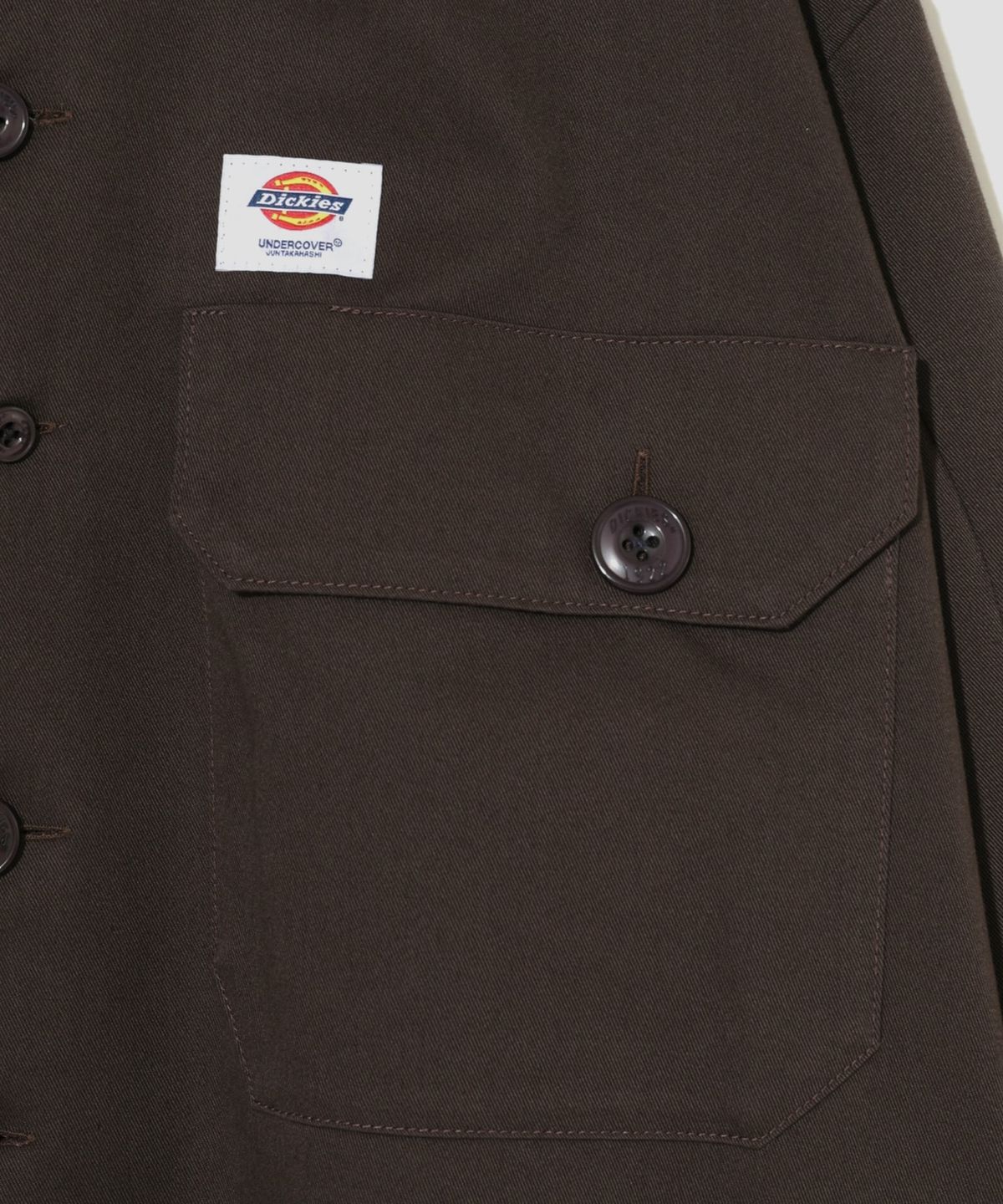 디키즈(DICKIES) 디키즈 X UNDERCOVER 롱 슬리브 워크셔츠 Dark Brown