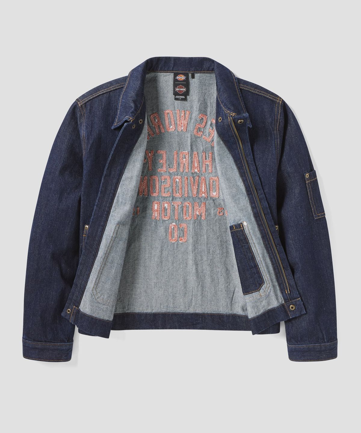 디키즈(DICKIES) 디키즈 X Harley Davidson 데님 자켓 Rinsed Blue