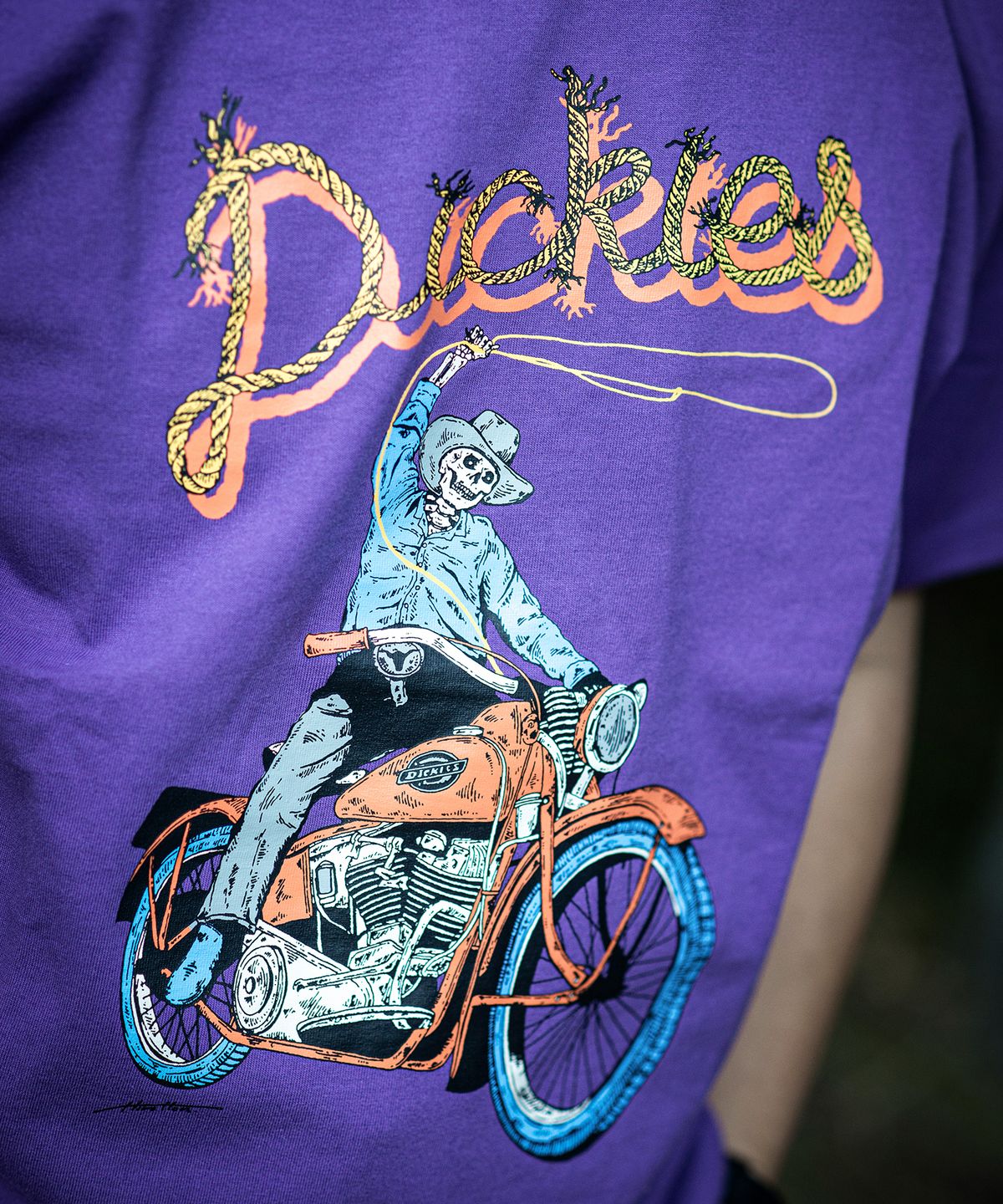 디키즈(DICKIES) 디키즈 X Hirotton 바이크 티셔츠 Purple
