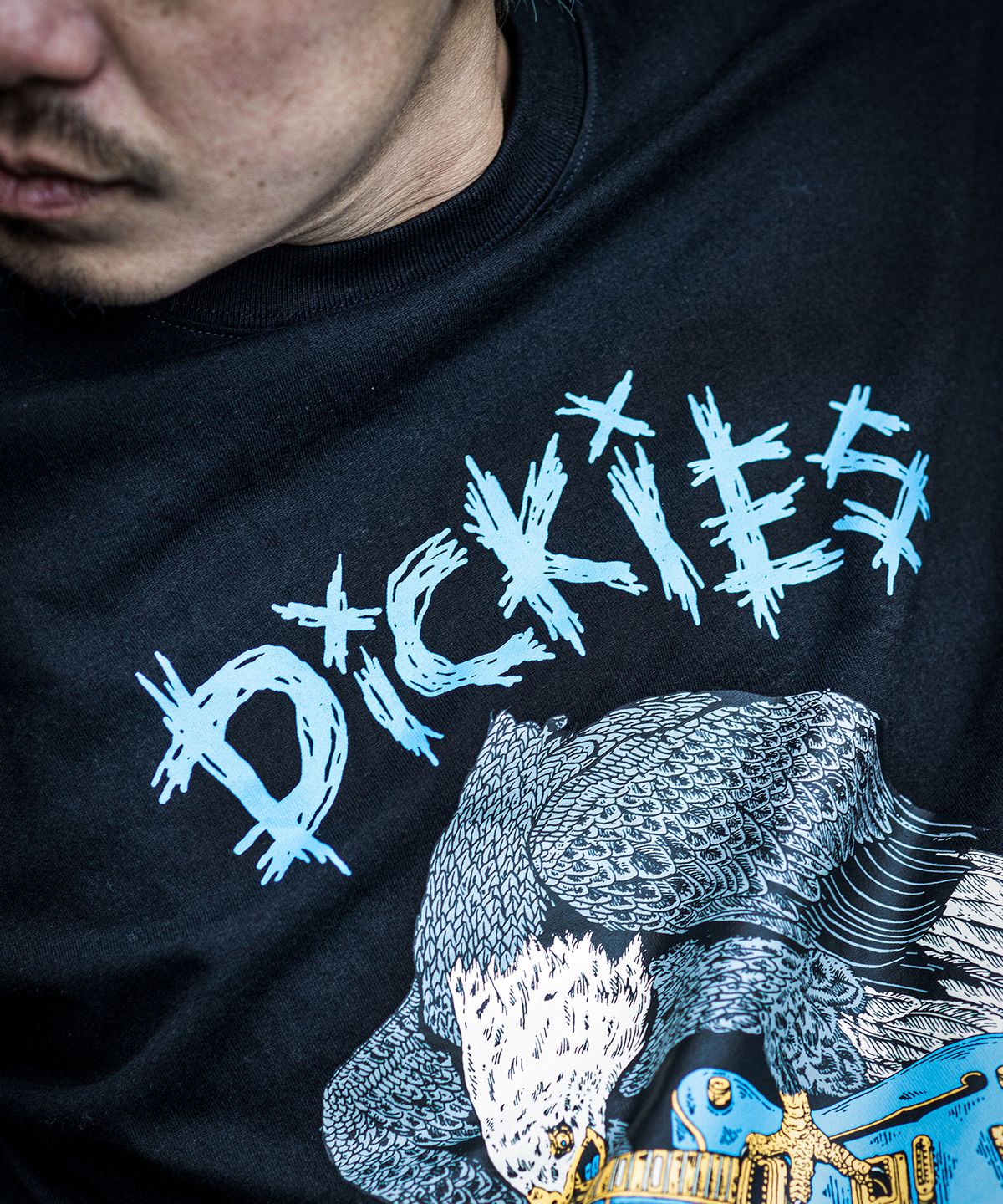 디키즈(DICKIES) 디키즈 X Hirotton 이글 티셔츠 Black