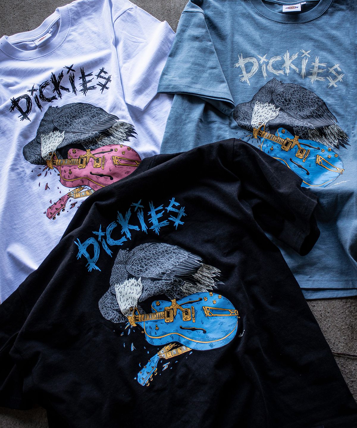 디키즈(DICKIES) 디키즈 X Hirotton 이글 티셔츠 Black