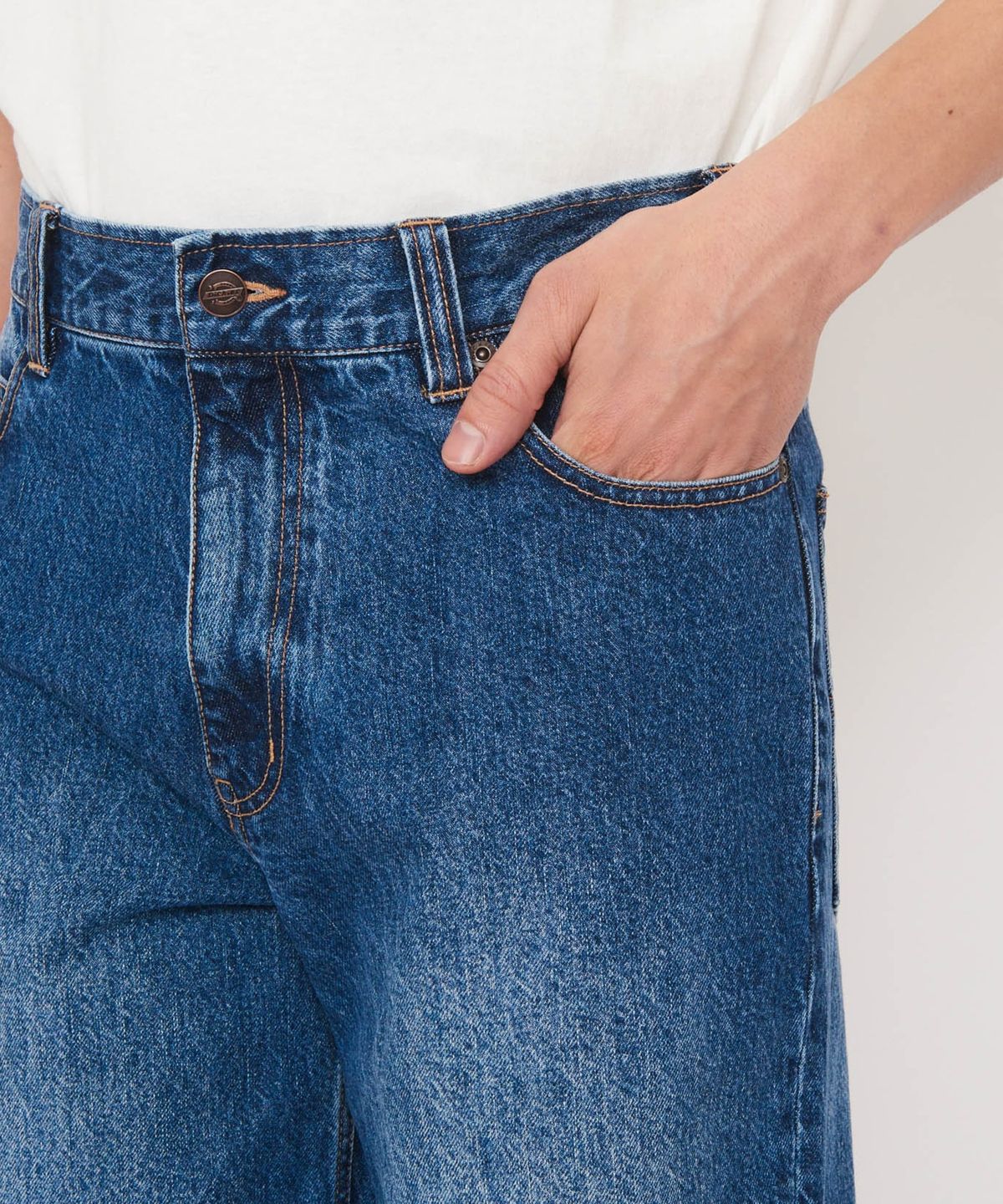 디키즈(DICKIES) KAIHARA DENIM 5포켓 배기 팬츠 Medium Blue