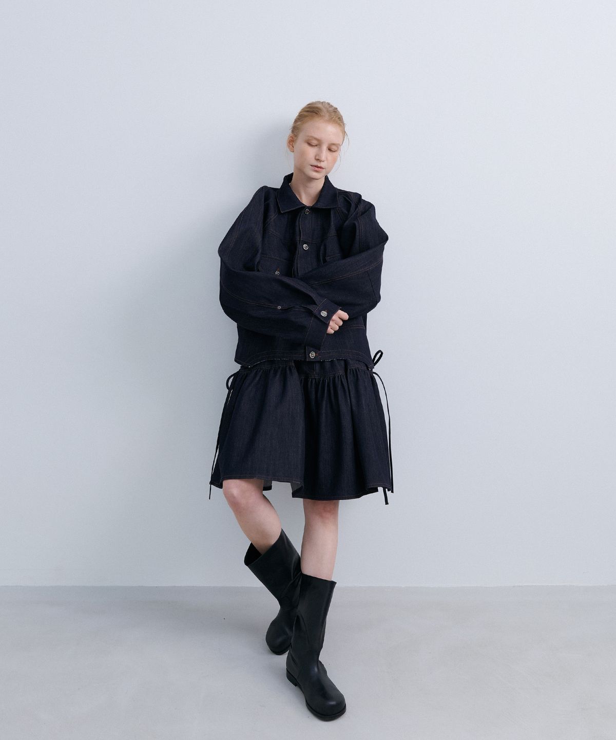 에핑글러(EPINGLER) PUFFY CROP JACKET SET - NAVY