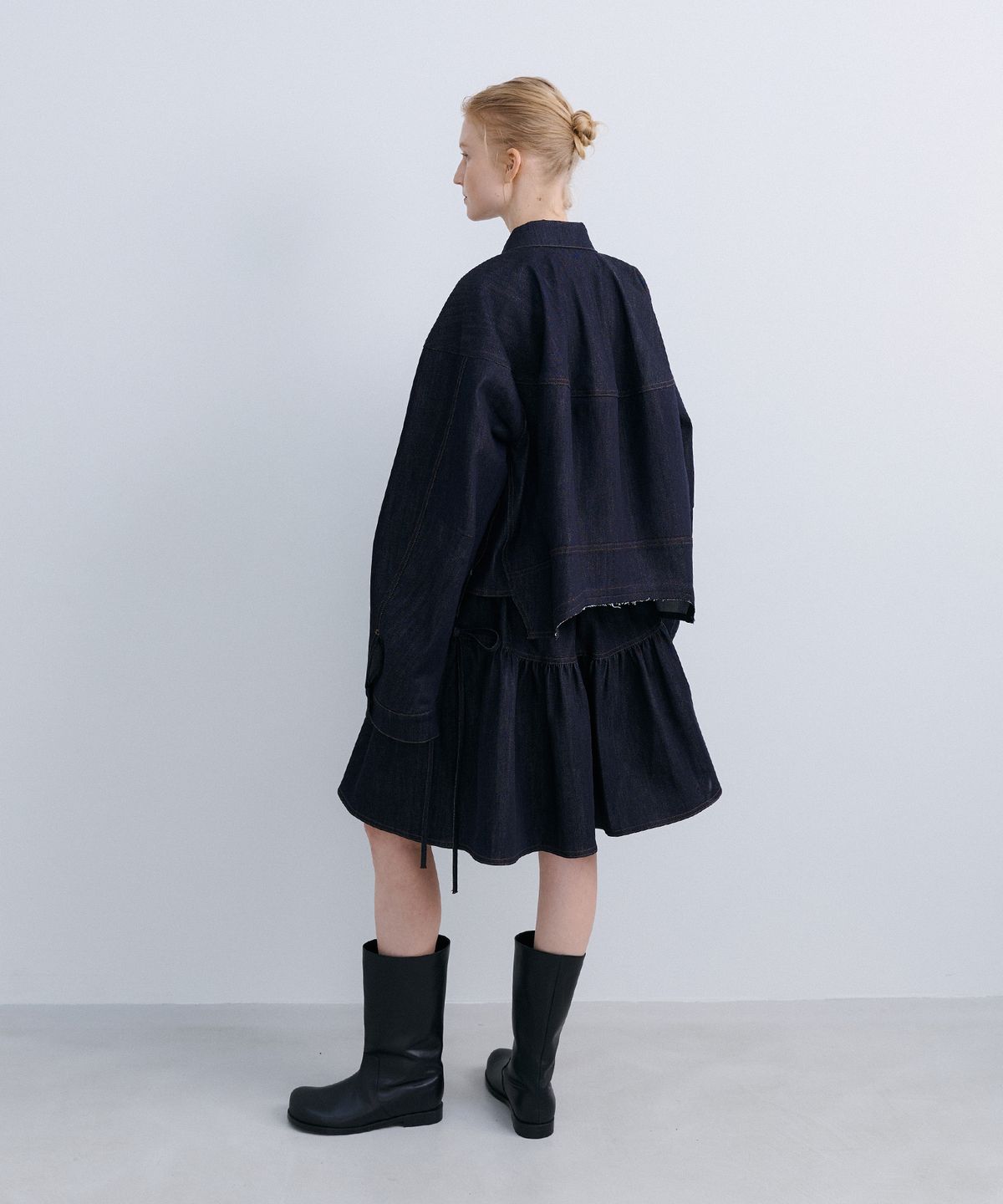 에핑글러(EPINGLER) PUFFY CROP JACKET SET - NAVY
