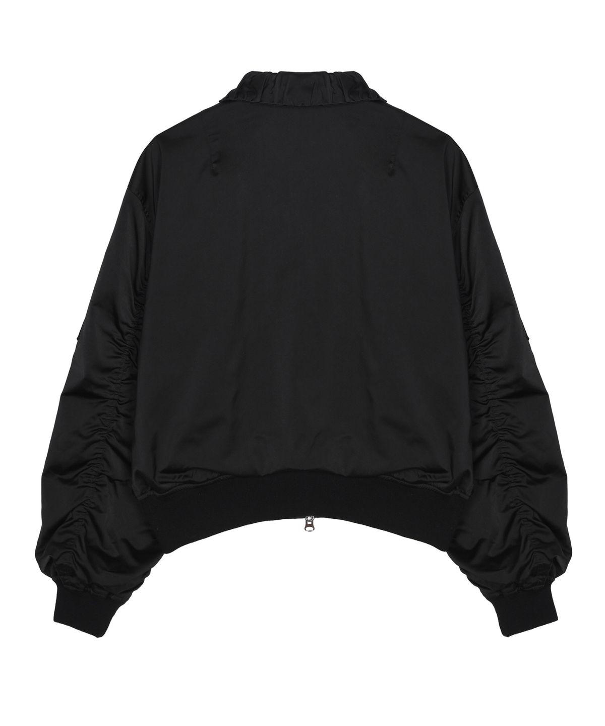 닉앤니콜(NICK&NICOLE) SHIRRING SLEEVE BOMBER JUMPER_BLACK