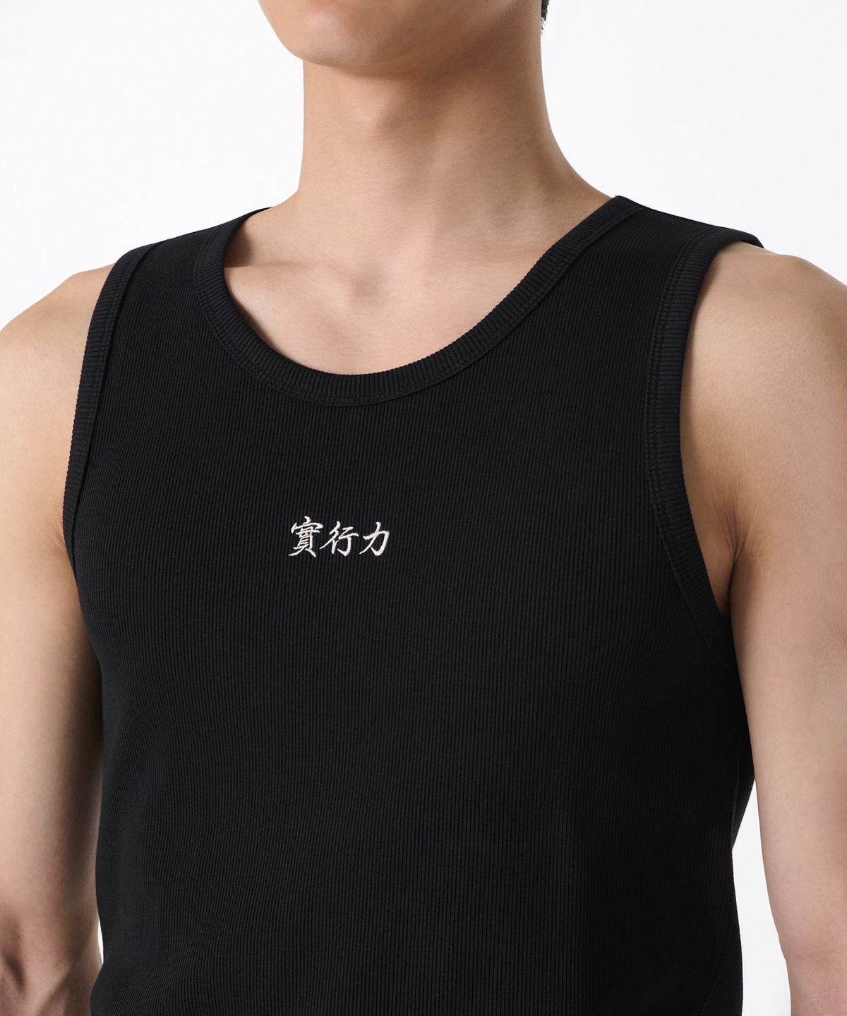 무신사 스탠다드(MUSINSA STANDARD) [노홍철 컬래버] 럭키 가이 實行力(실행력) 탱크 탑 [블랙]