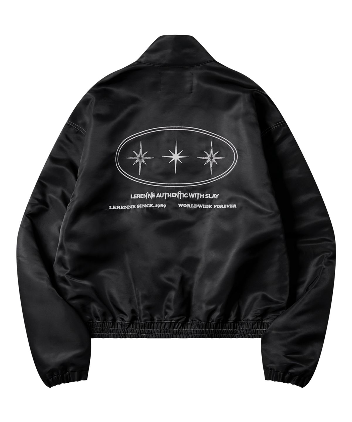 르렌느(LERENNE) Three Layer Star High Neck Jacket - Black