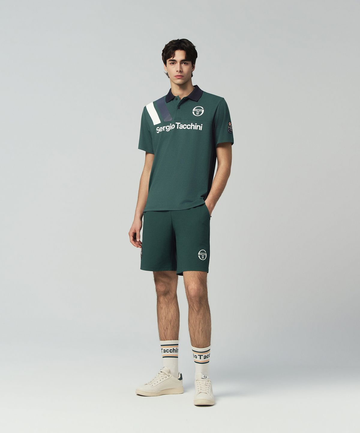 세르지오 타키니(SERGIO TACCHINI) M MC 앨리 스태프 반팔 폴로셔츠 (D.Green)