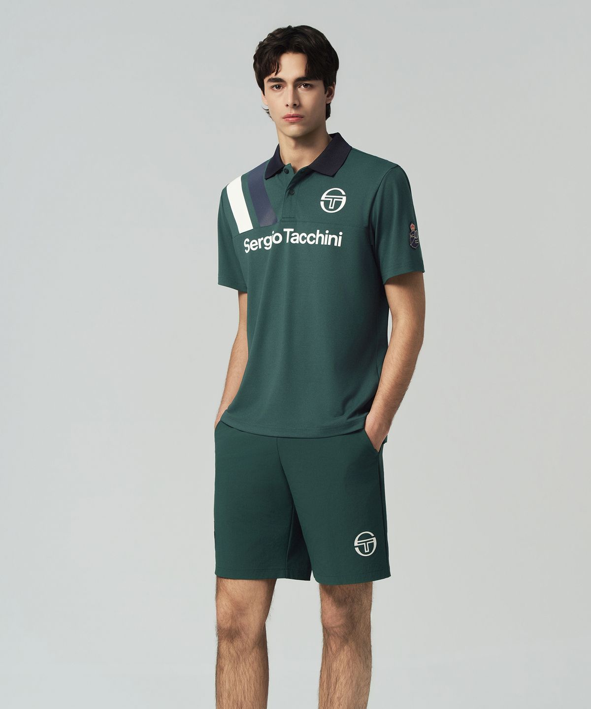 세르지오 타키니(SERGIO TACCHINI) M MC 앨리 스태프 반팔 폴로셔츠 (D.Green)