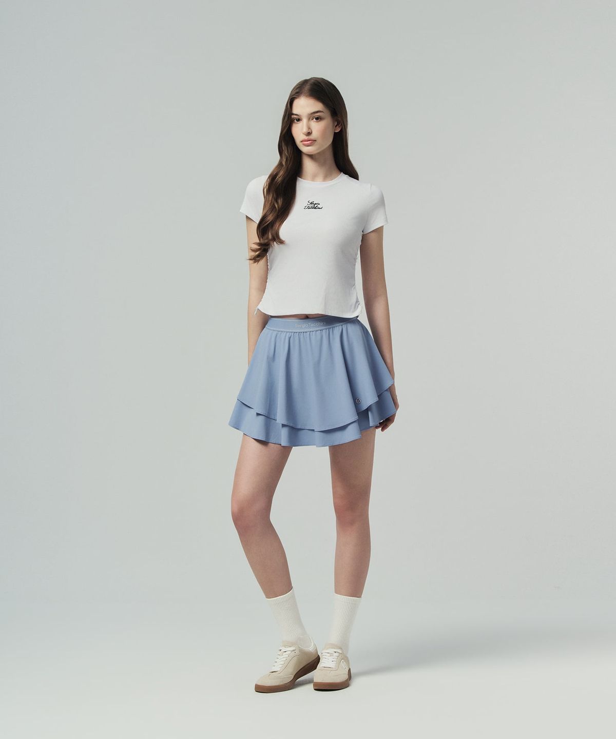 세르지오 타키니(SERGIO TACCHINI) W 플라잉 레이어드 스커트 (L.Indigo)