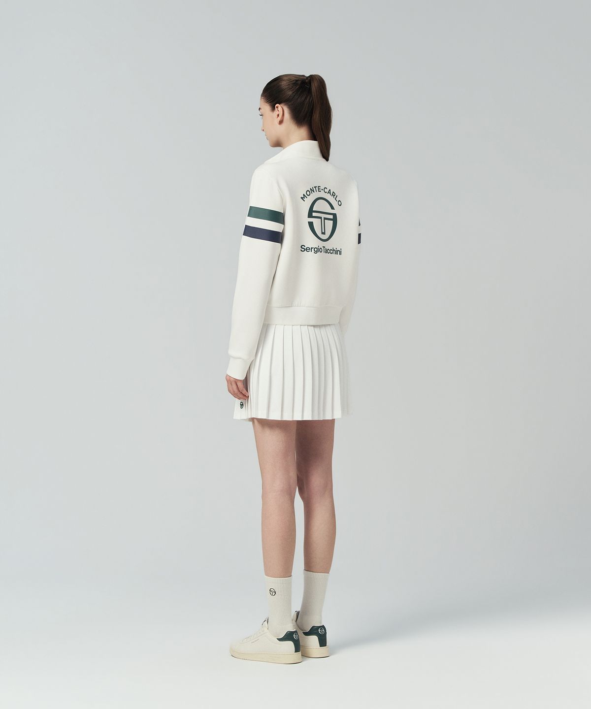 세르지오 타키니(SERGIO TACCHINI) W MC 스크래치 스태프 플리츠 스커트 (White)