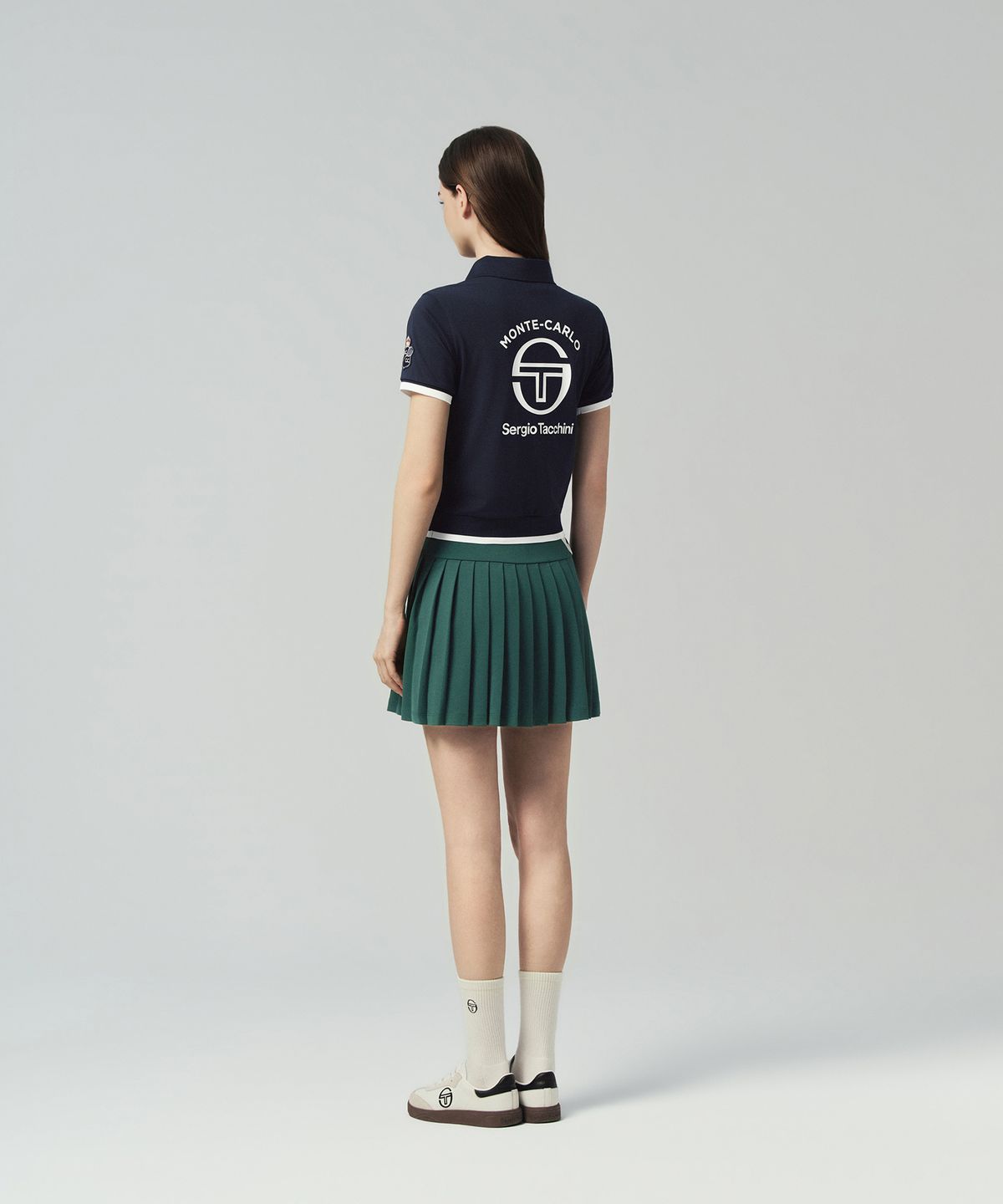세르지오 타키니(SERGIO TACCHINI) W MC 스크래치 스태프 플리츠 스커트 (D.Green)