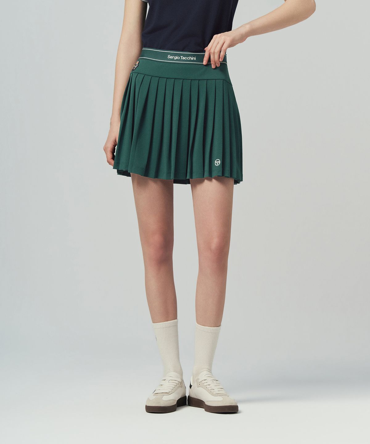 세르지오 타키니(SERGIO TACCHINI) W MC 스크래치 스태프 플리츠 스커트 (D.Green)
