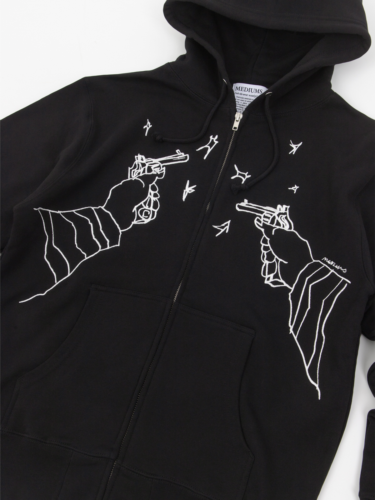 미디엄스(MEDIUMS) Dual Revolvers Zip Up Hoodie - Black (듀얼 리볼버즈 집업 후드티)