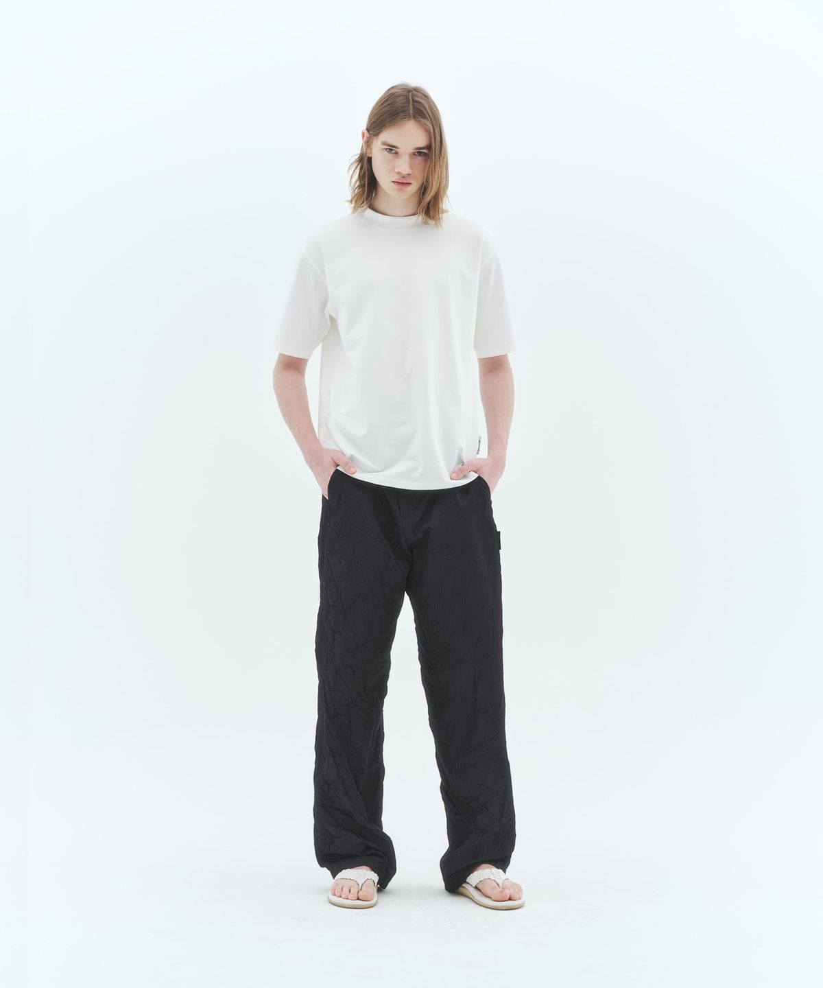 밀라코드(MILACODE) Wild Crease Wide Pants (DARK NAVY)