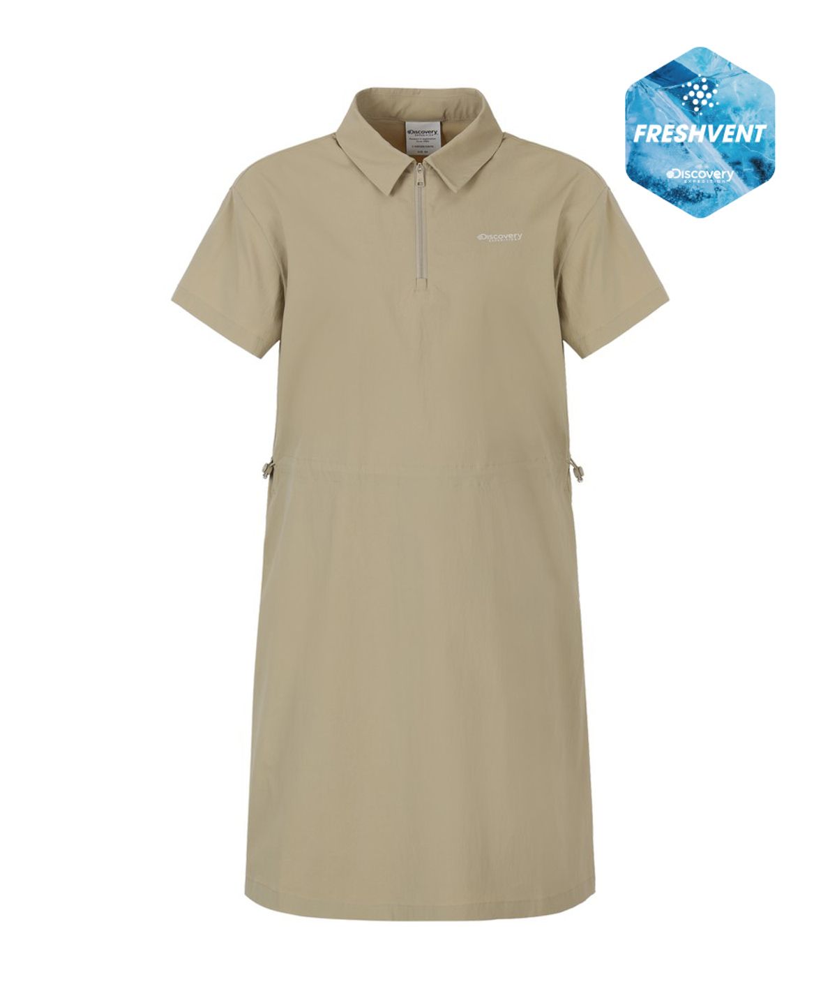 디스커버리 익스페디션(DISCOVERY EXPEDITION) 여성 프레시벤트 카라형 미니원피스 (BEIGE)