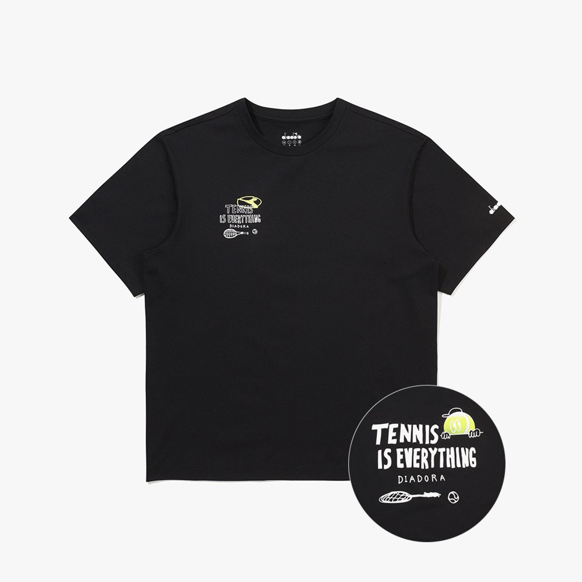 디아도라(diadora) 에어텍스 볼 버디 반팔 티셔츠 BLACK