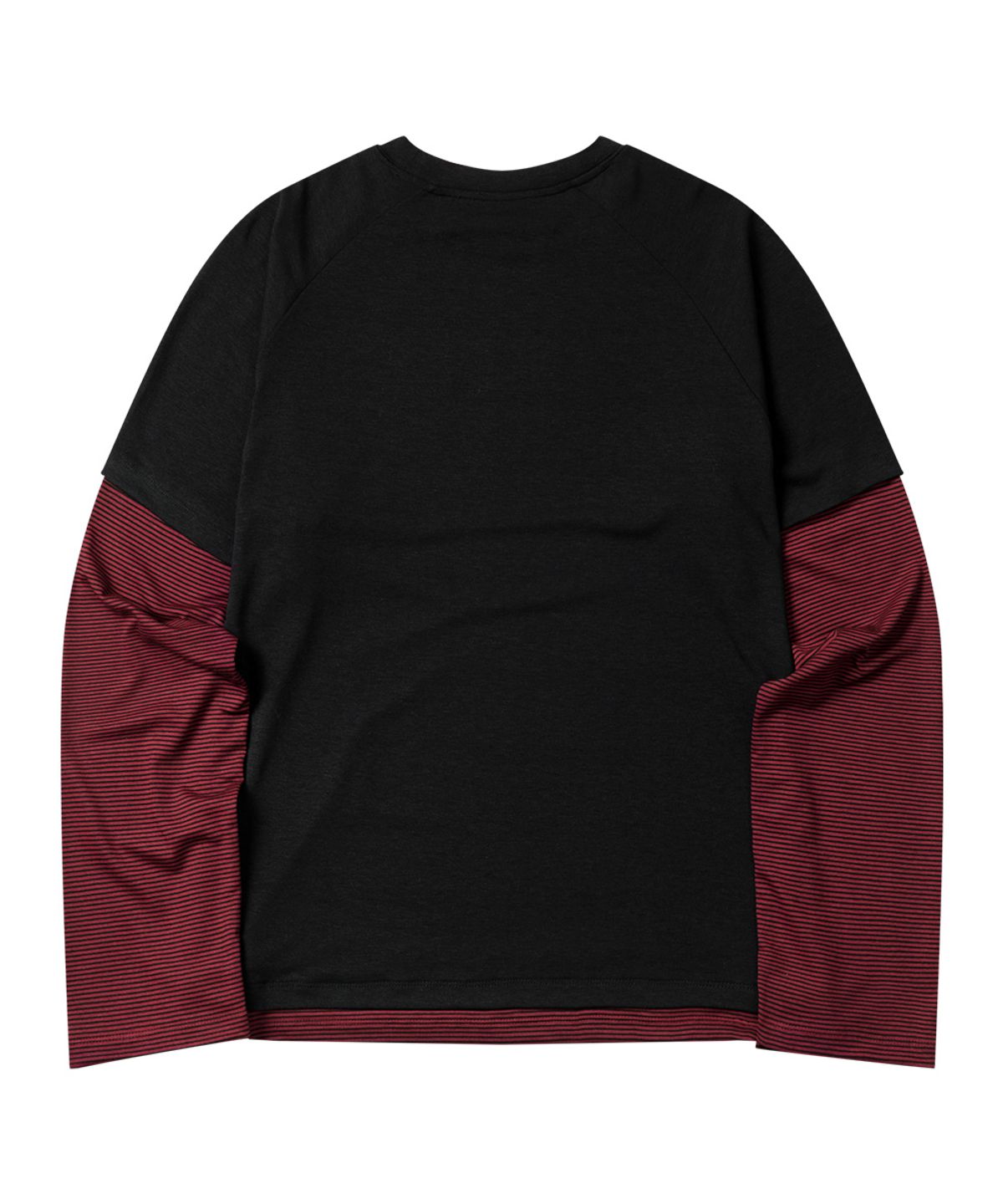 르렌느(LERENNE) Layered Sleeve T-Shirt - Black