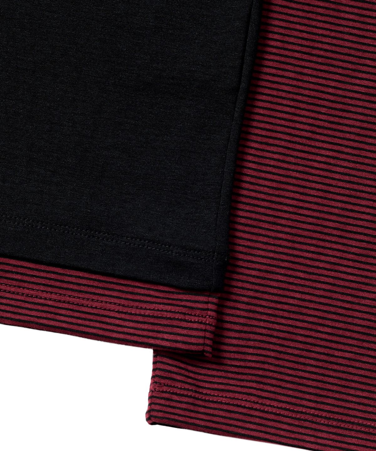 르렌느(LERENNE) Layered Sleeve T-Shirt - Black