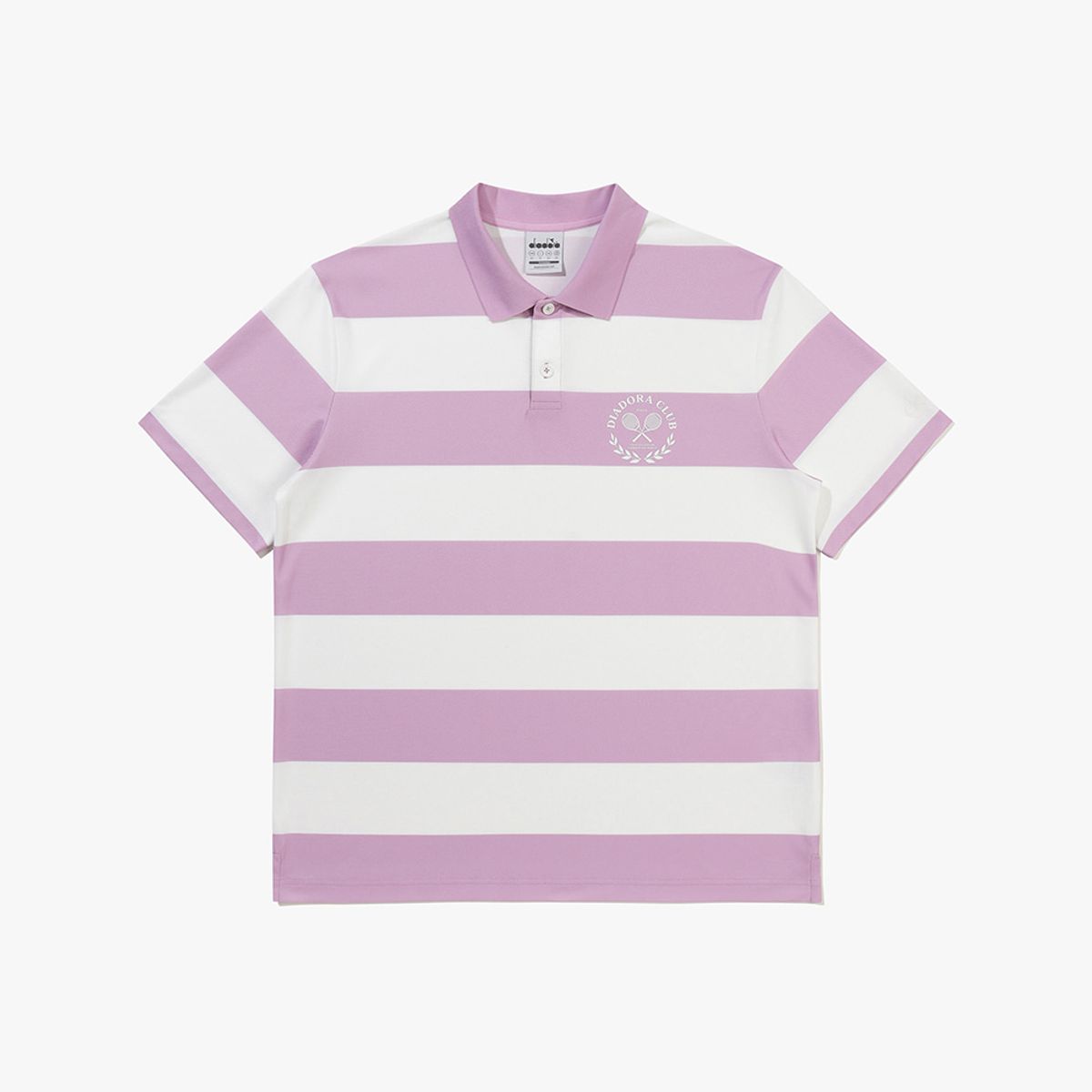 디아도라(diadora) 코트 스트라이프 카라 반팔 티셔츠 VIOLET