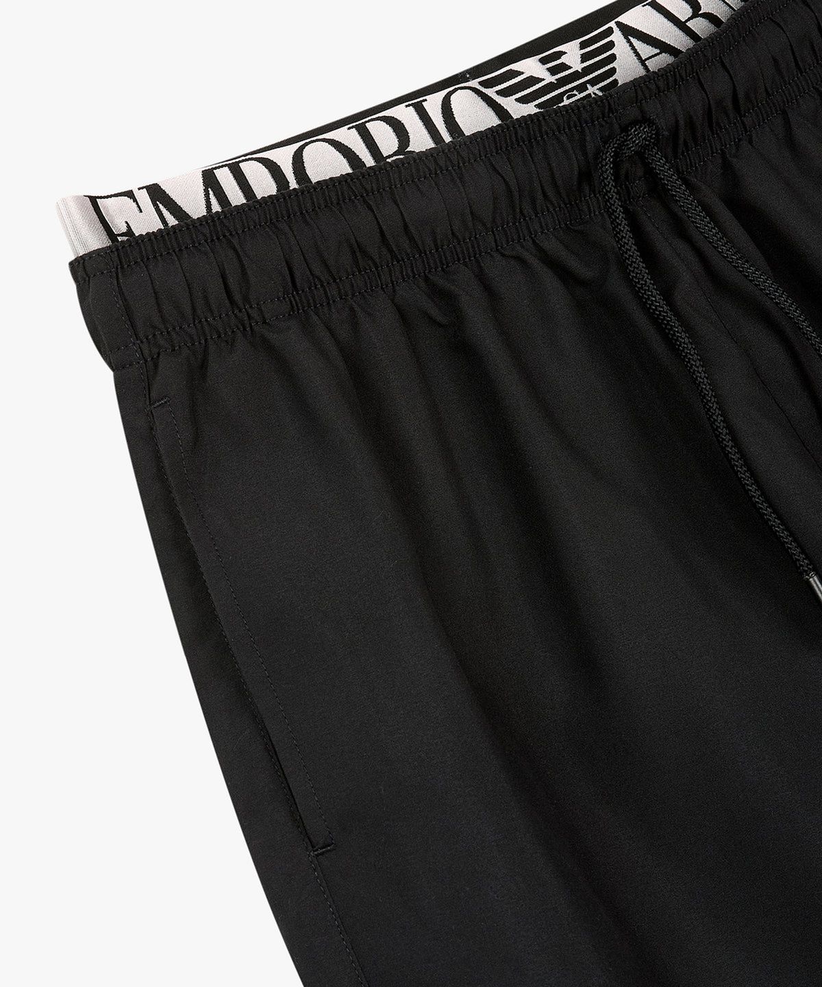 엠포리오 아르마니 언더웨어(EMPORIO ARMANI UNDERWEAR) 남성 로고 엘라스틱 인서트 스윔 쇼츠_블랙 0816121157
