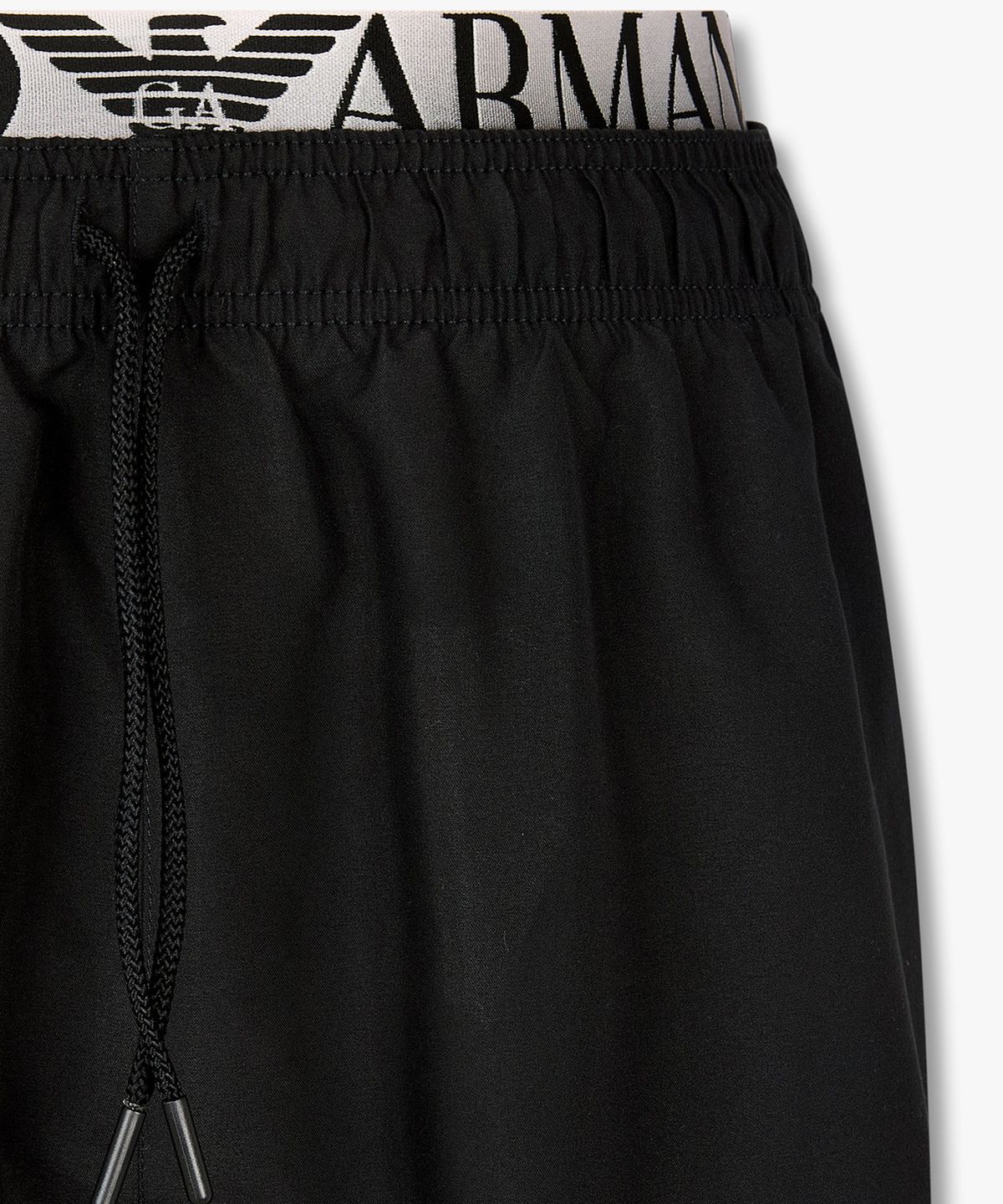 엠포리오 아르마니 언더웨어(EMPORIO ARMANI UNDERWEAR) 남성 로고 엘라스틱 인서트 스윔 쇼츠_블랙 0816121157
