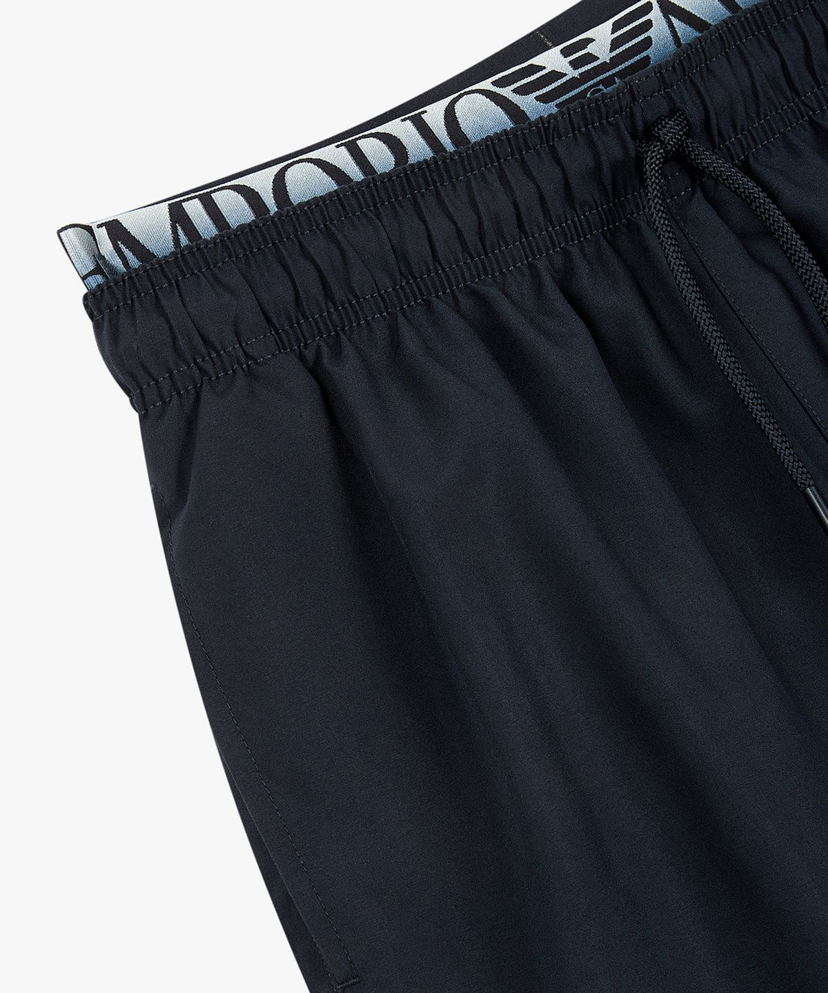 엠포리오 아르마니 언더웨어(EMPORIO ARMANI UNDERWEAR) 남성 로고 엘라스틱 인서트 스윔 쇼츠_블루 0816121156