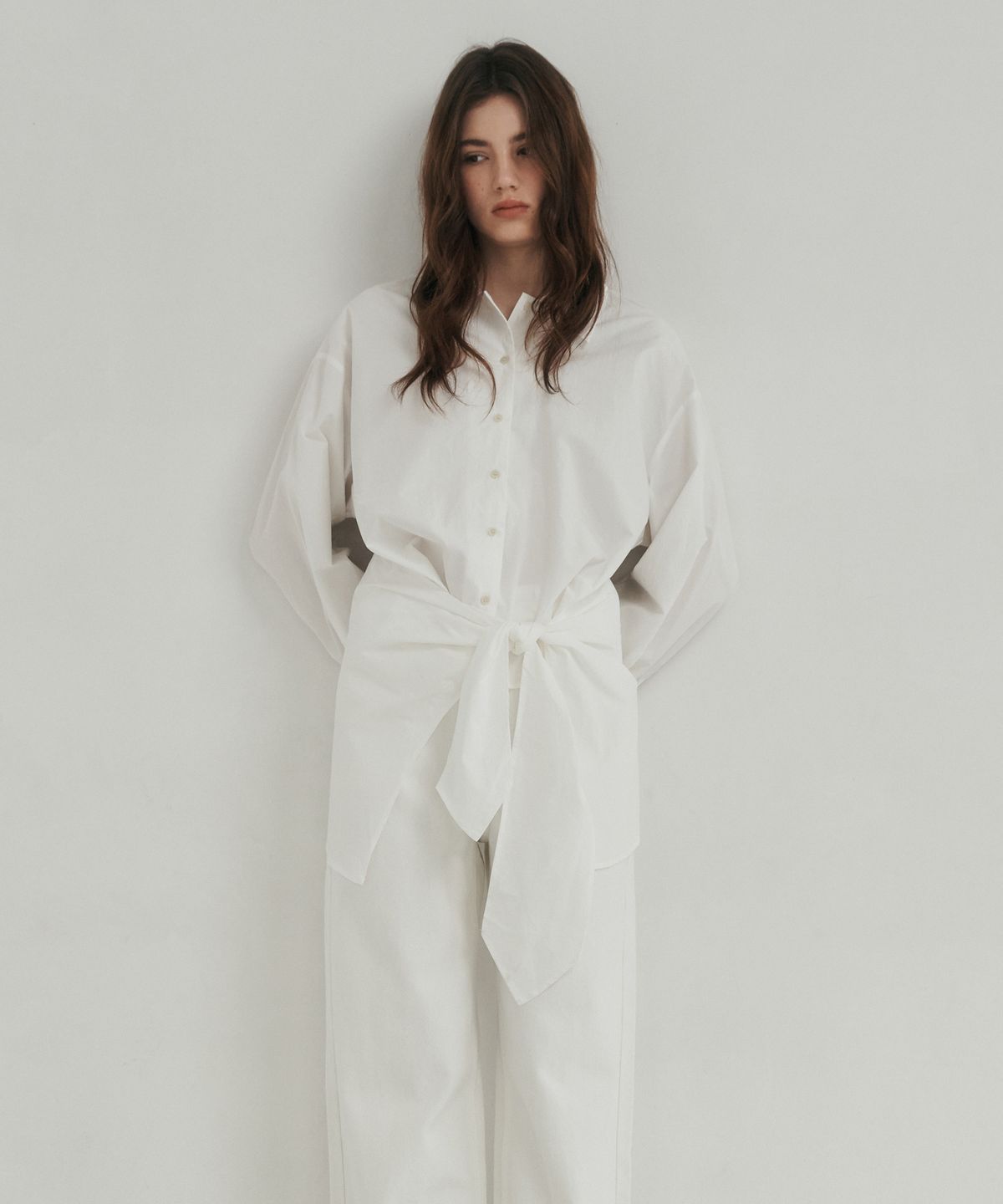 로시로우(LOSSYROW) Muse wrap shirt white