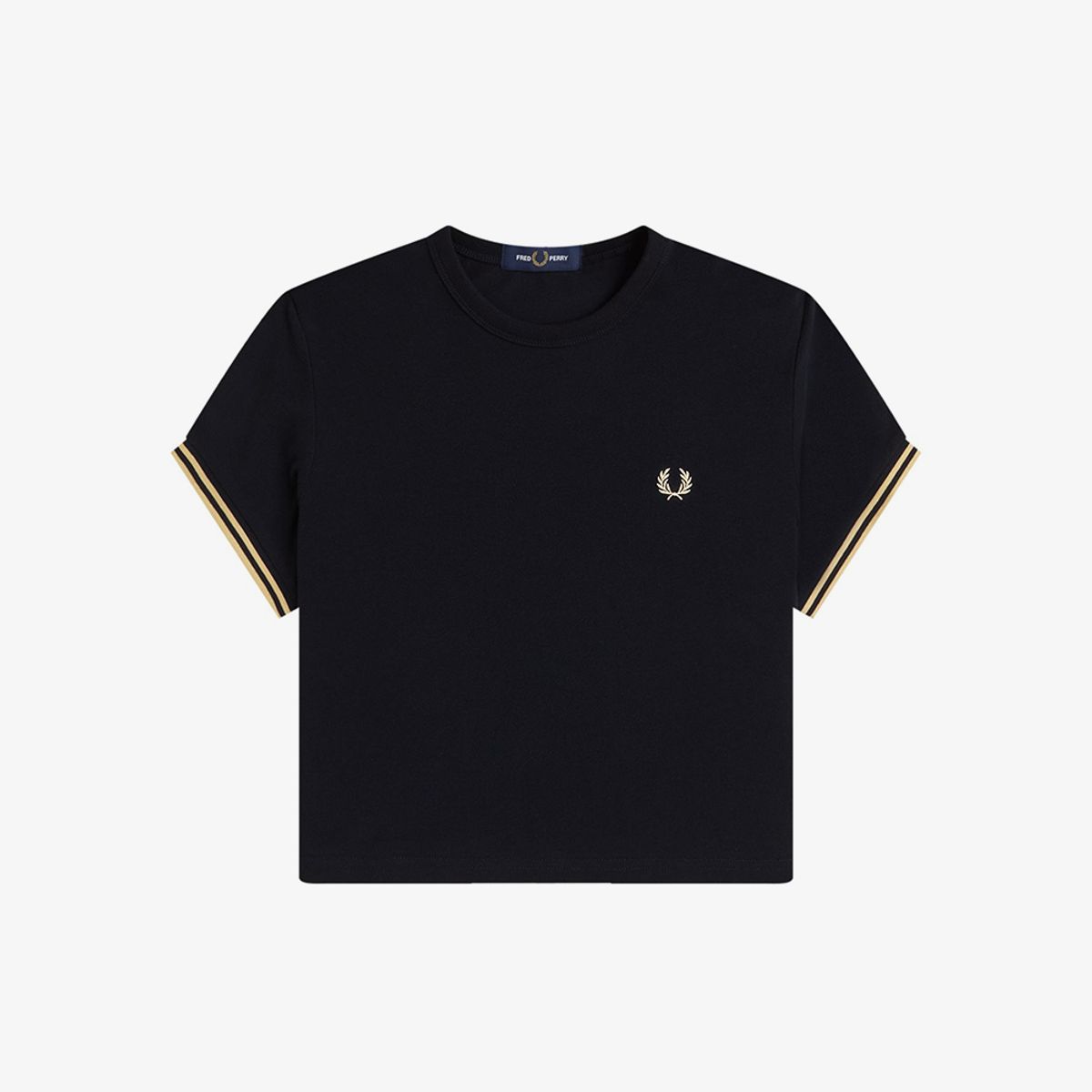 프레드페리(FRED PERRY) [womens] 팁드 피케 티셔츠 - 블랙/샴페인 AFPF2612171-90A