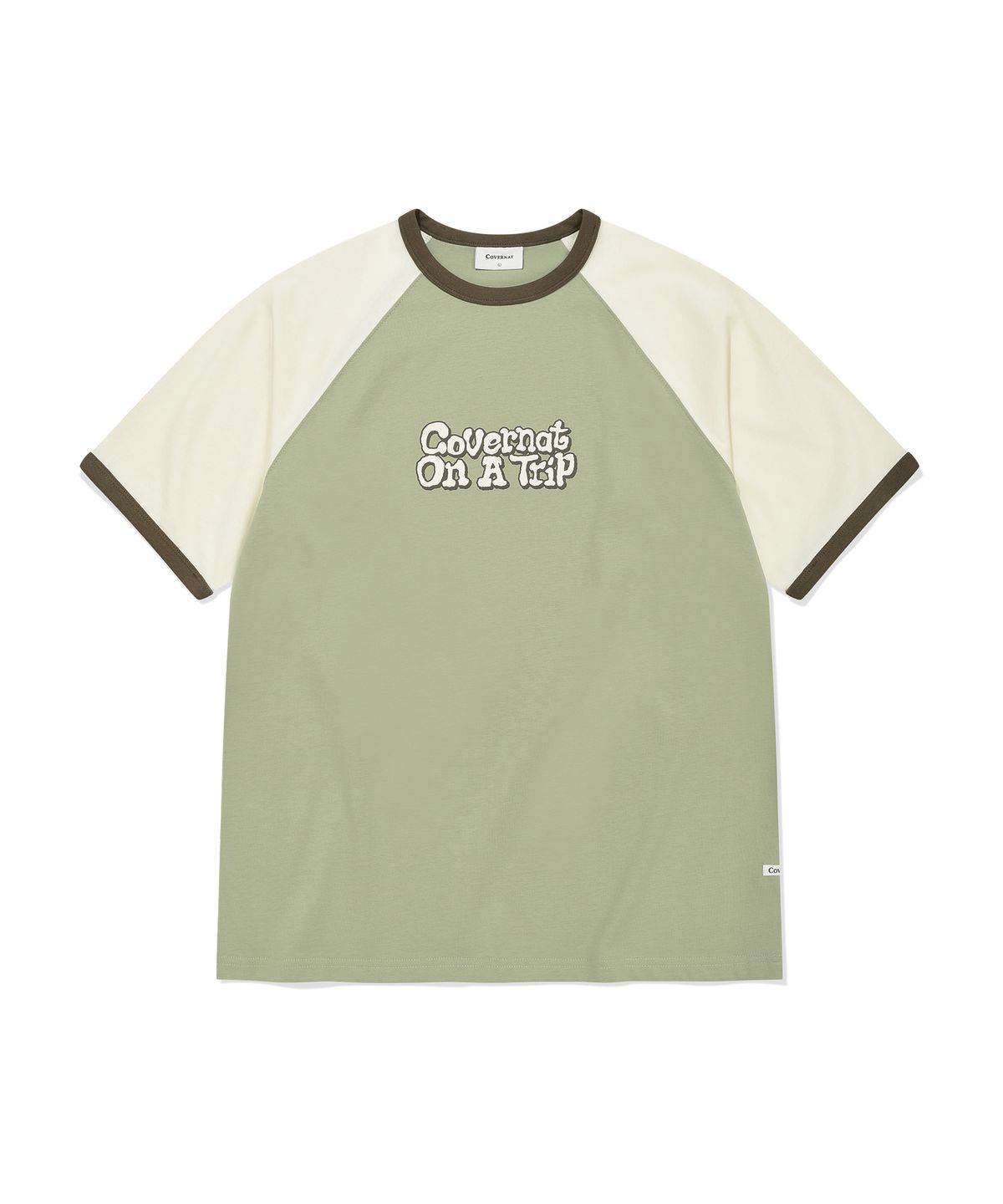 커버낫(COVERNAT) 온 어 트립 그래픽 링거 티셔츠 세이지 그린