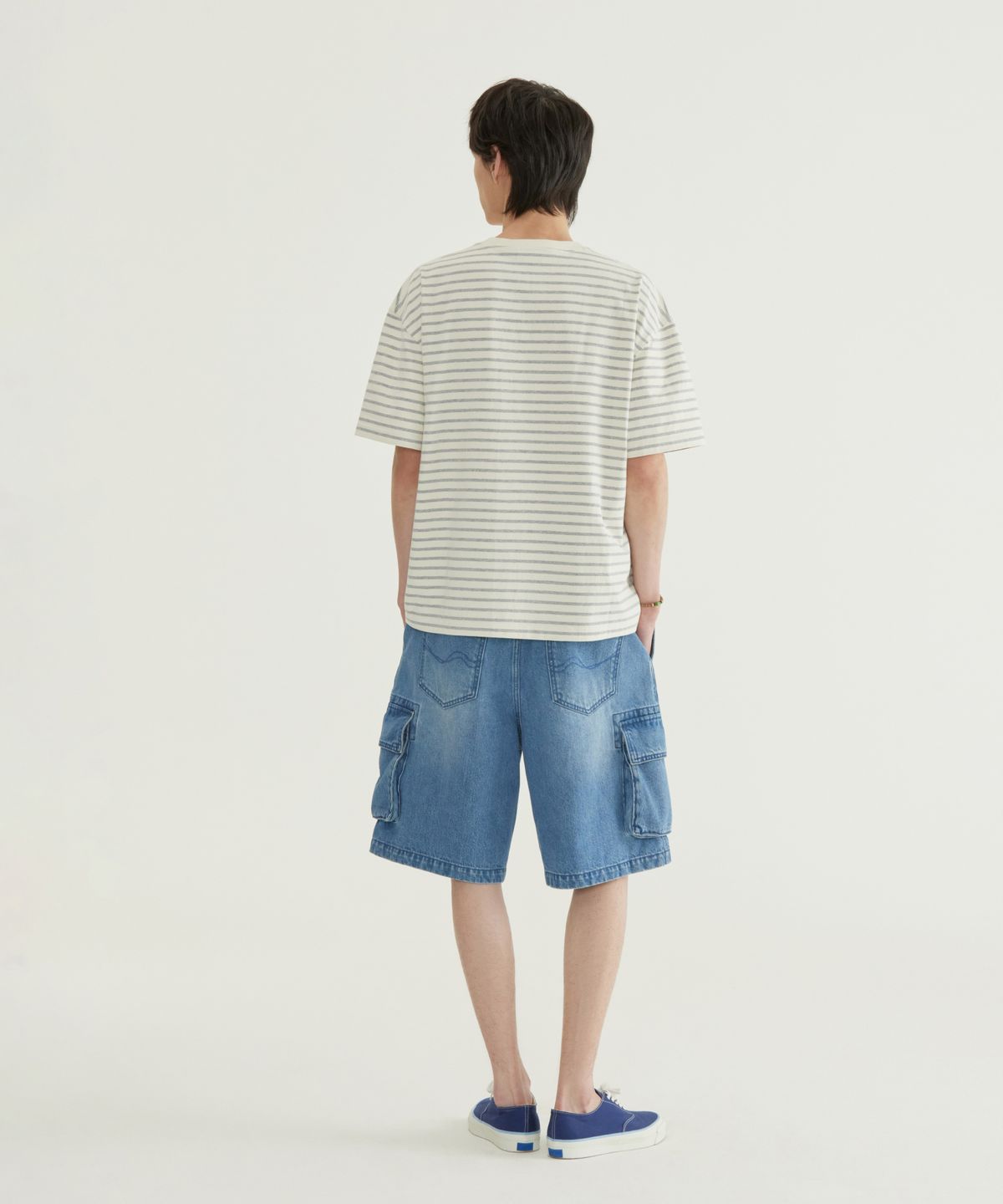 커버낫(COVERNAT) 멀티 스트라이프 그래픽 티셔츠 라임