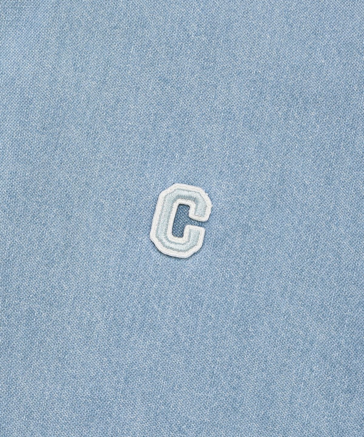 커버낫(COVERNAT) C 로고 데님 하프 셔츠 라이트 블루