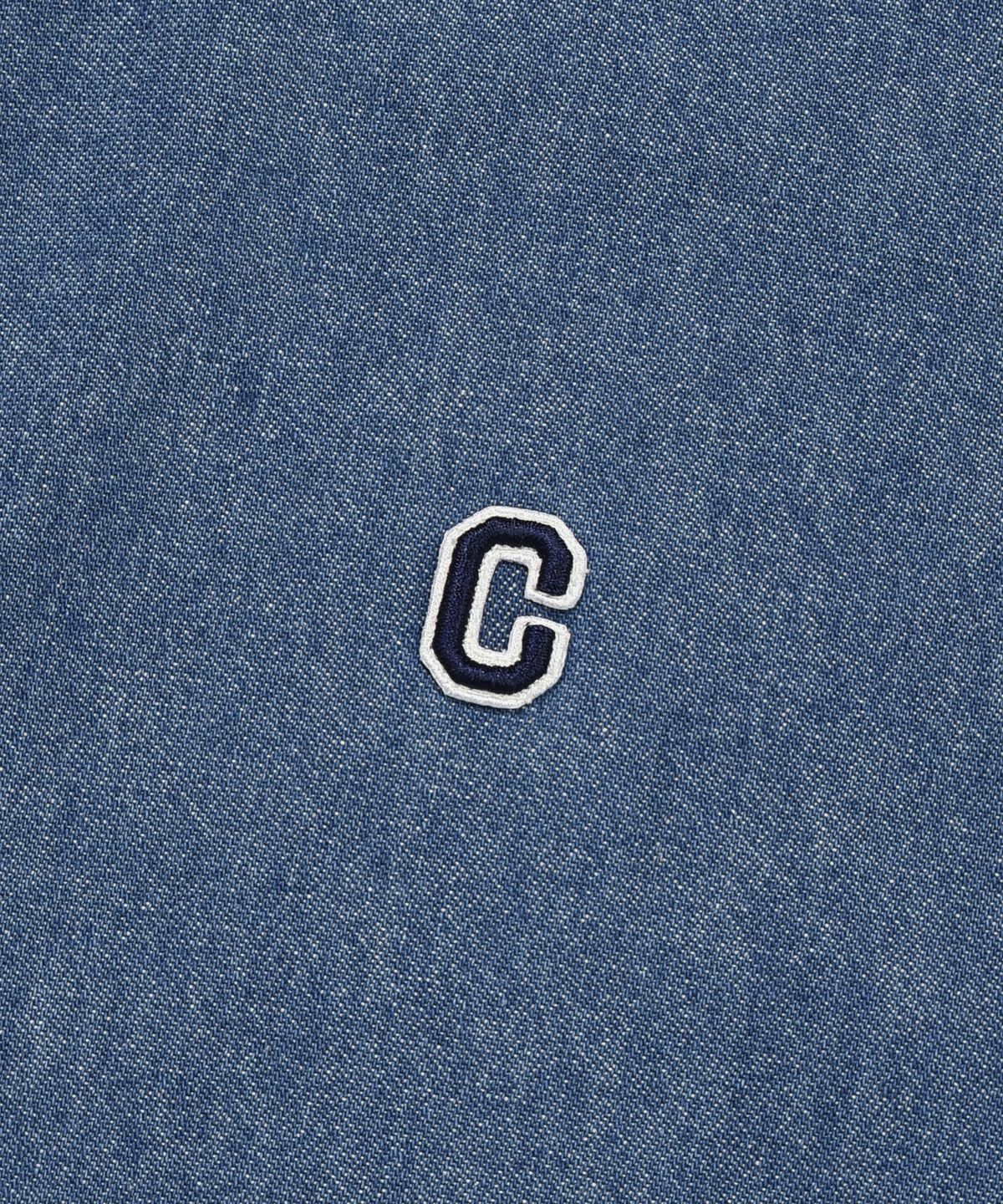 커버낫(COVERNAT) C 로고 데님 하프 셔츠 블루