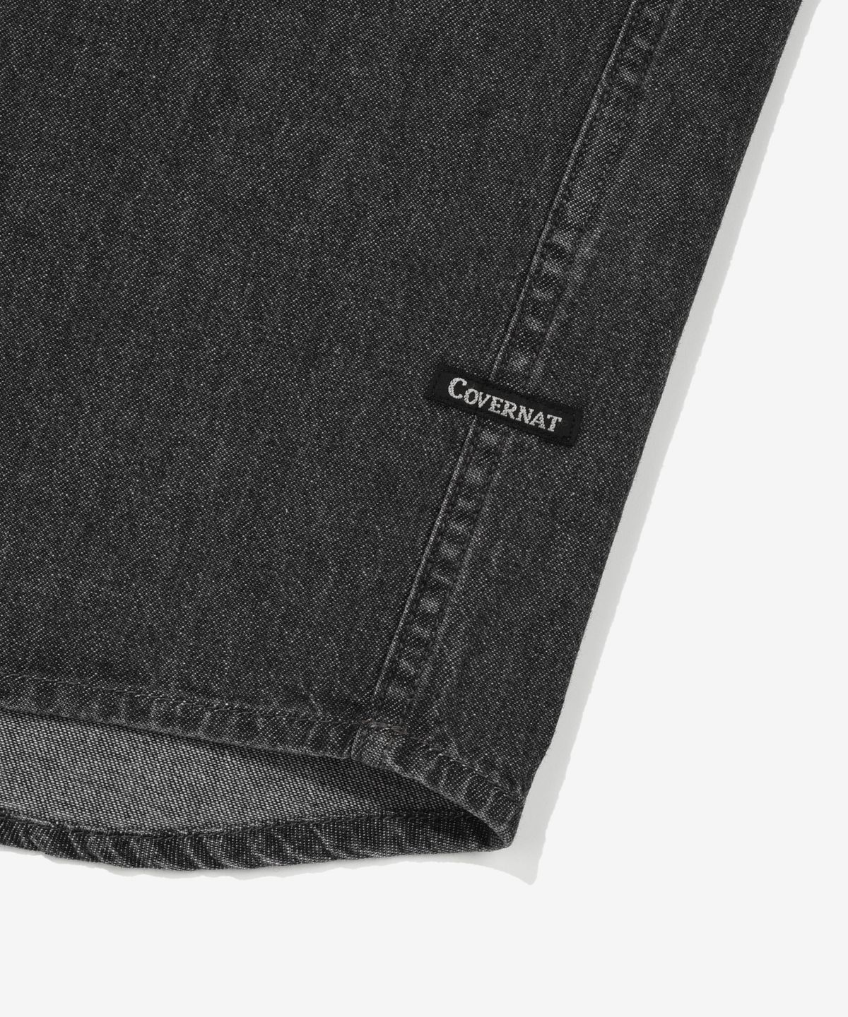 커버낫(COVERNAT) C 로고 데님 하프 셔츠 블랙