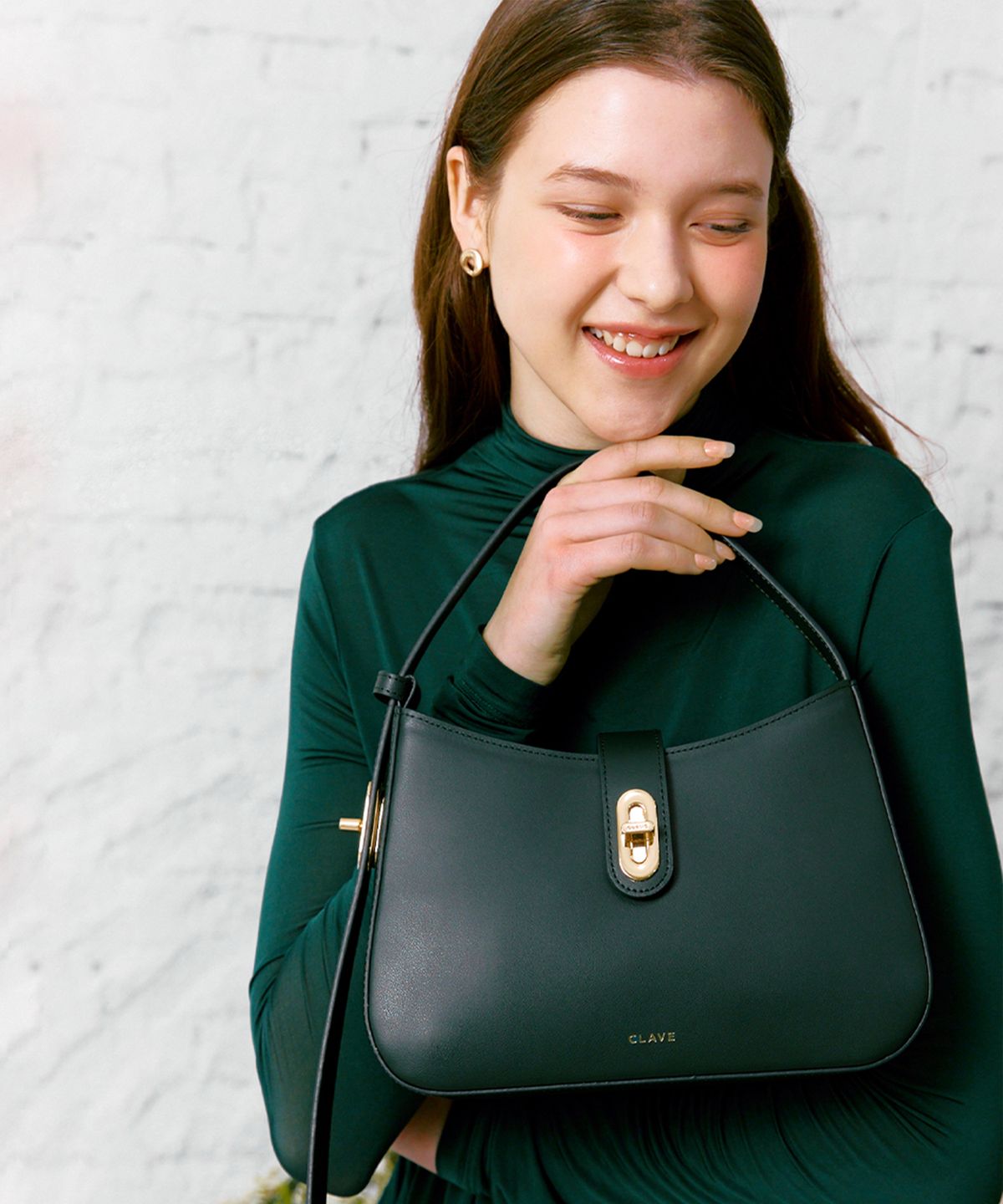끌라베(CLAVE) 에스더 틸그린 숄더백 (ESTHER Teal green Shoulder Bag)