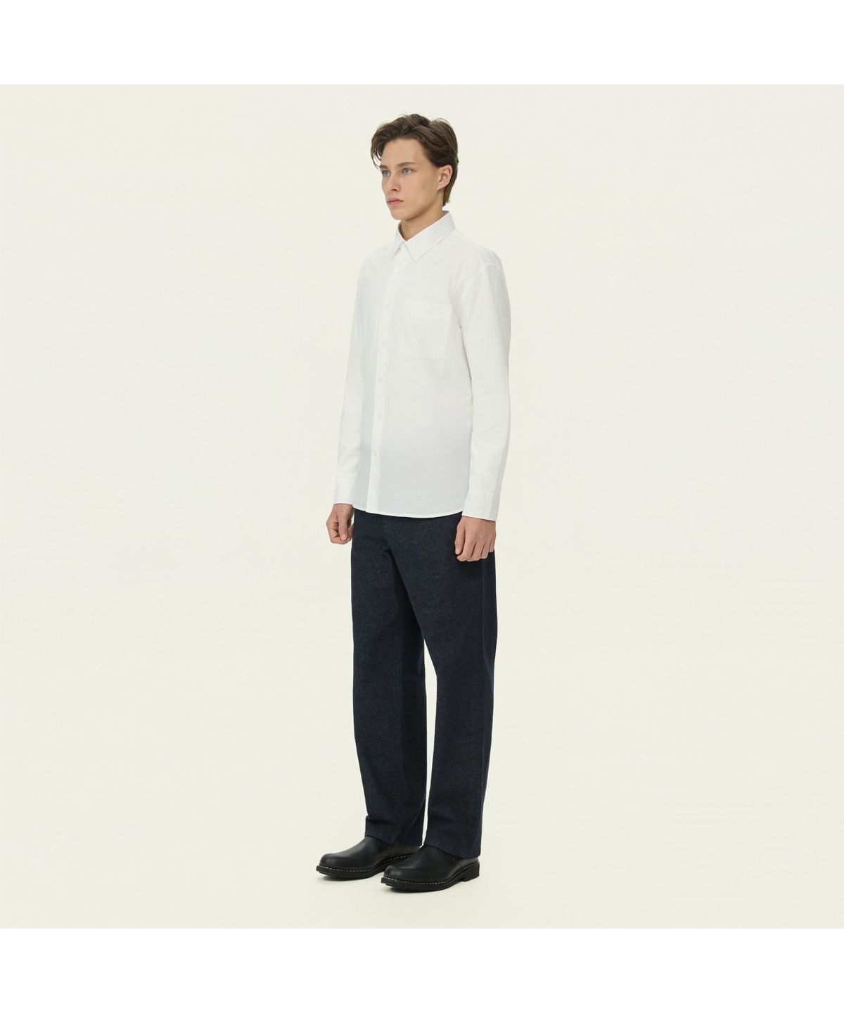 헨리코튼(HENRY COTTONS) [Imported Fabric] 코튼 워시드 셔츠 (컴포트핏) AHSAM26021WHX