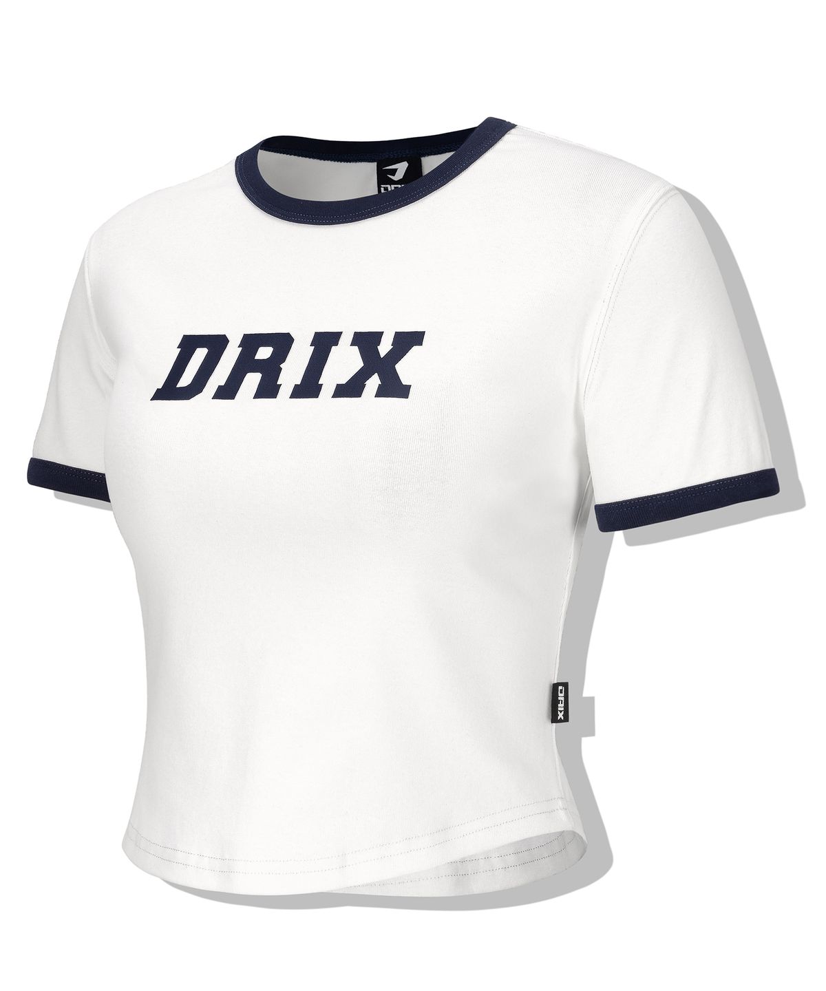 드릭스(DRIX) 우먼스 로고 크롭 링거 하프 슬리브_화이트