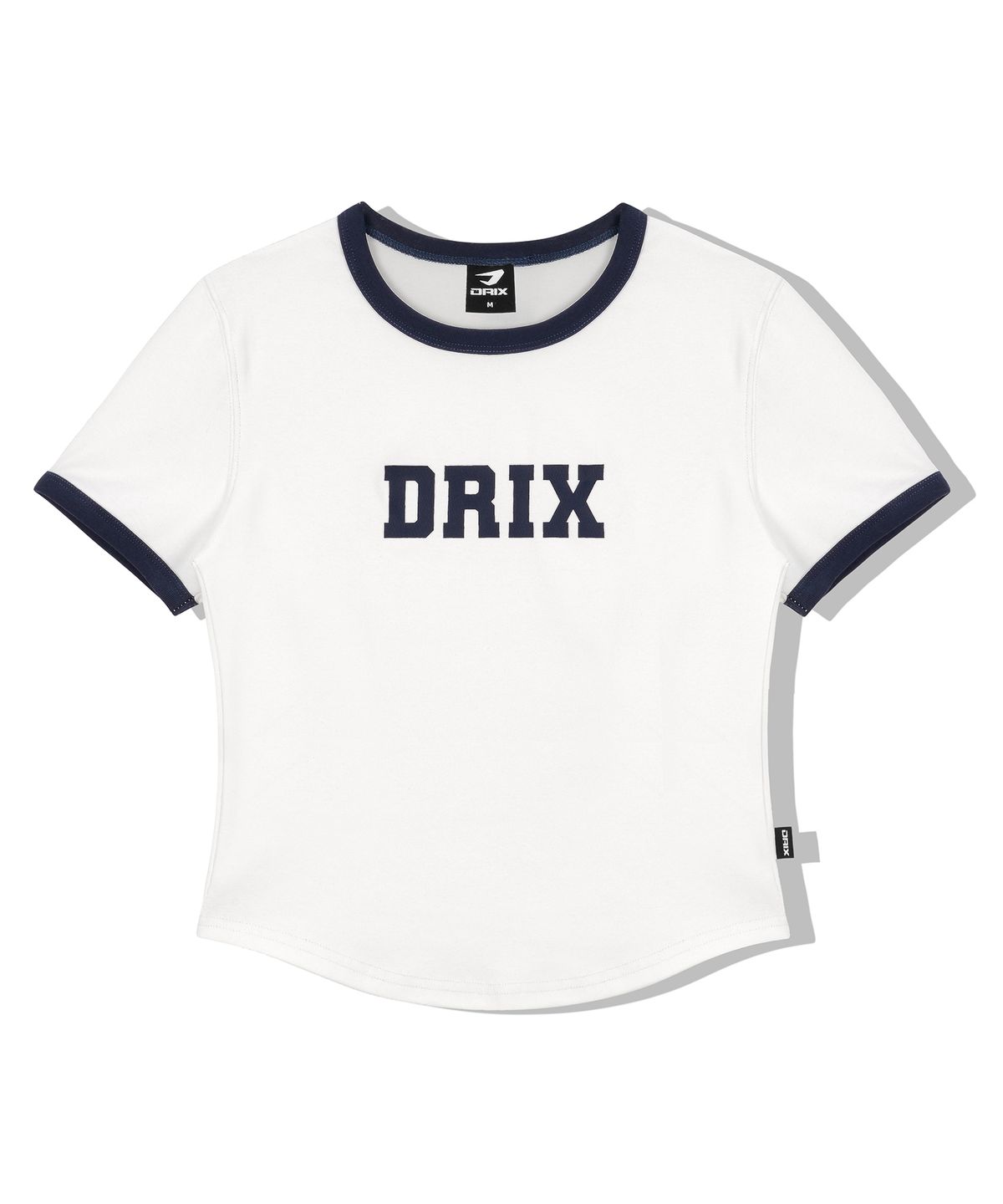드릭스(DRIX) 우먼스 로고 크롭 링거 하프 슬리브_화이트