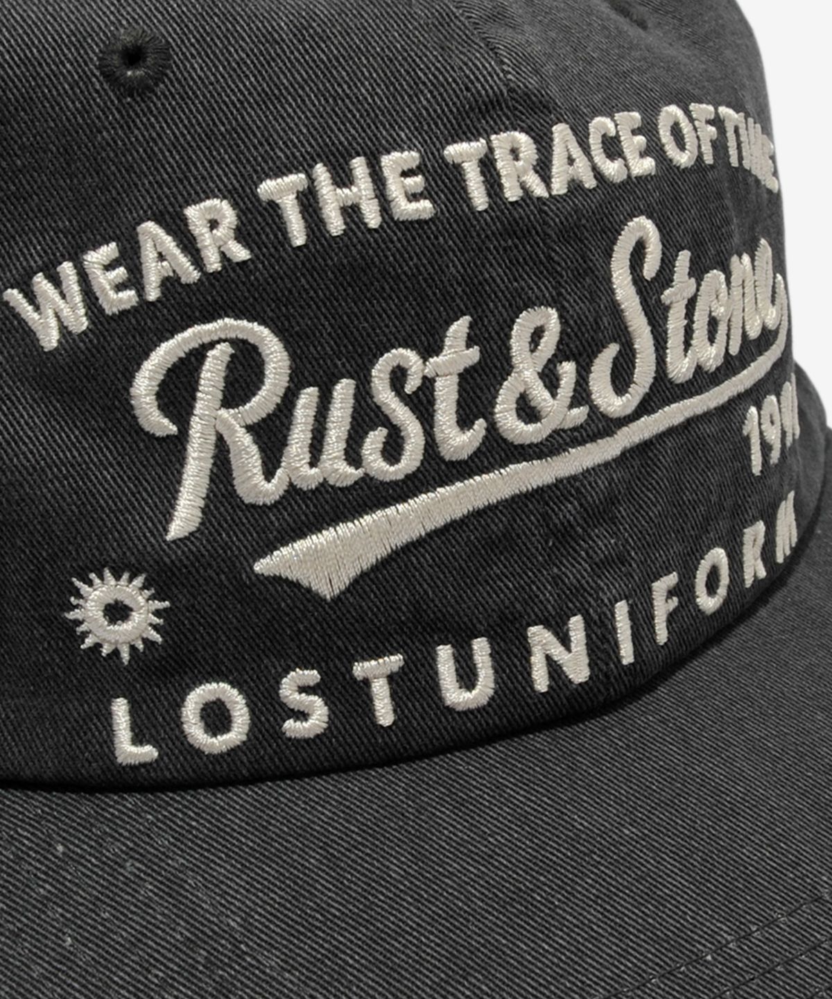 러스트앤스톤(RUSTANDSTONE) 타임 트레이스 볼캡  블랙_Time Trace Ball Cap Black
