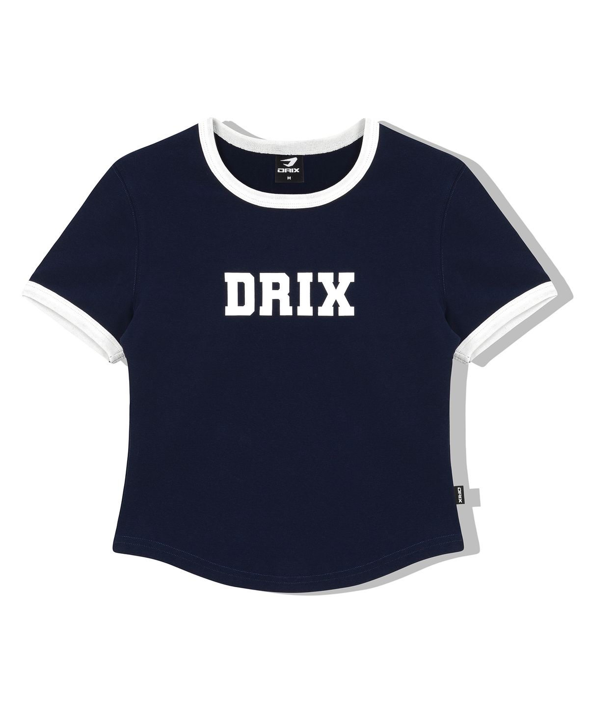 드릭스(DRIX) 우먼스 로고 크롭 링거 하프 슬리브_네이비