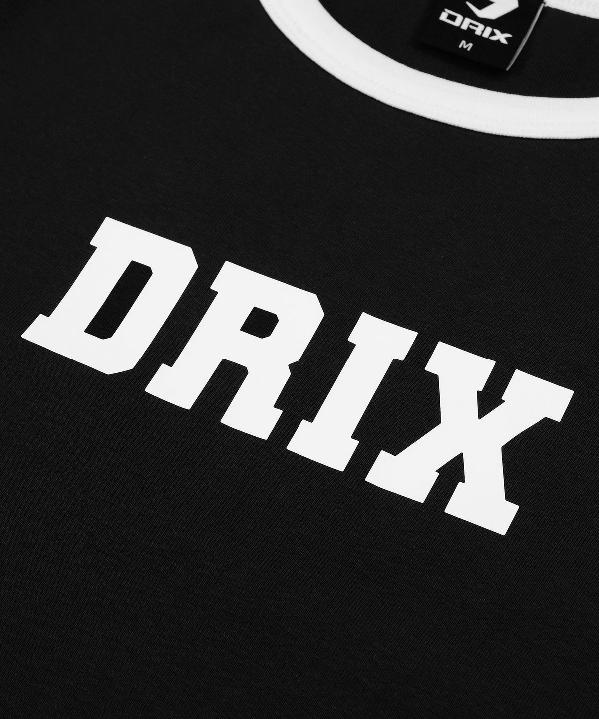 드릭스(DRIX) 우먼스 로고 크롭 링거 하프 슬리브_블랙