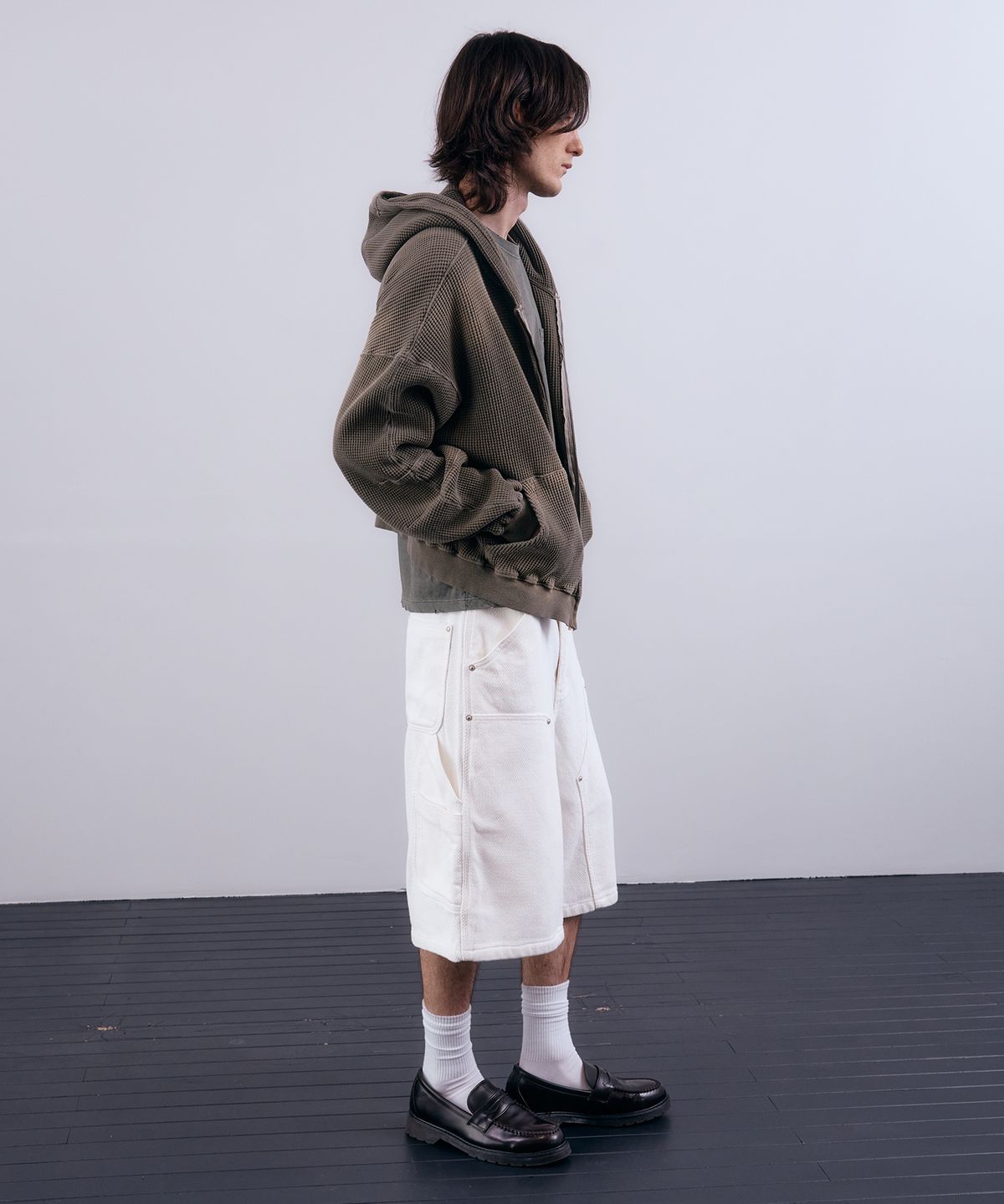 누아클레(NUAKLE) (m) 워크 와플 버뮤다 쇼츠_화이트