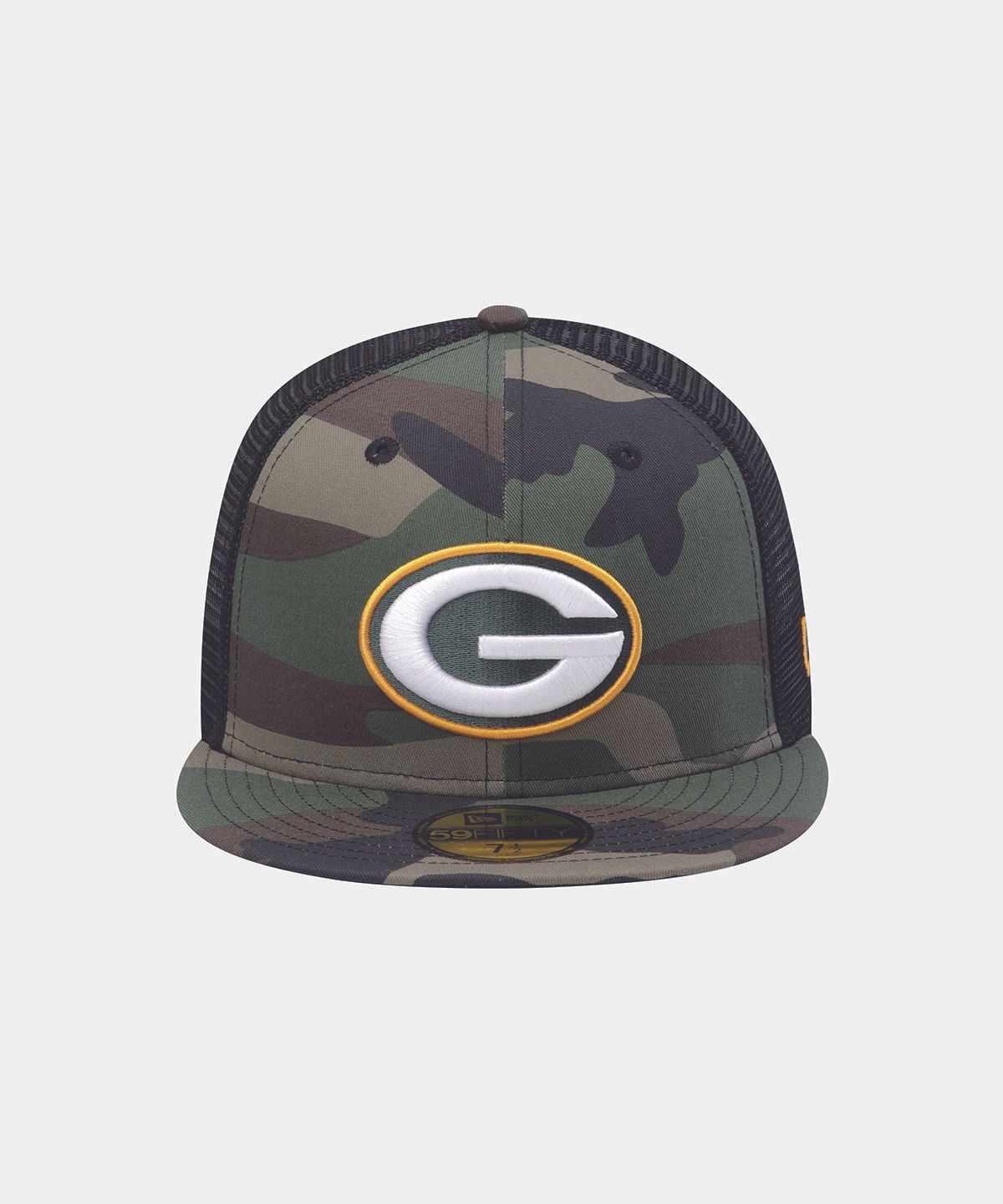 뉴에라(NEW ERA) NFL 그린베이 패커스 베이직 메쉬 피티드캡 우드랜드 카모/블랙 15131685
