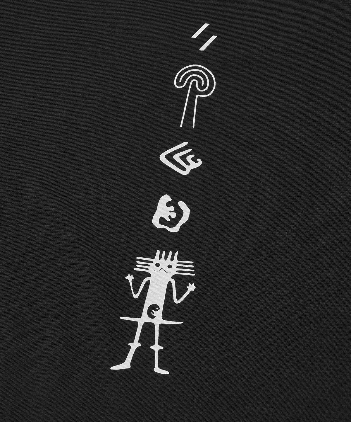 웰터 익스페리먼트(WELTER EXPERIMENT) NAZCA VERTICAL SYMBOL T-SHIRT_BLACK