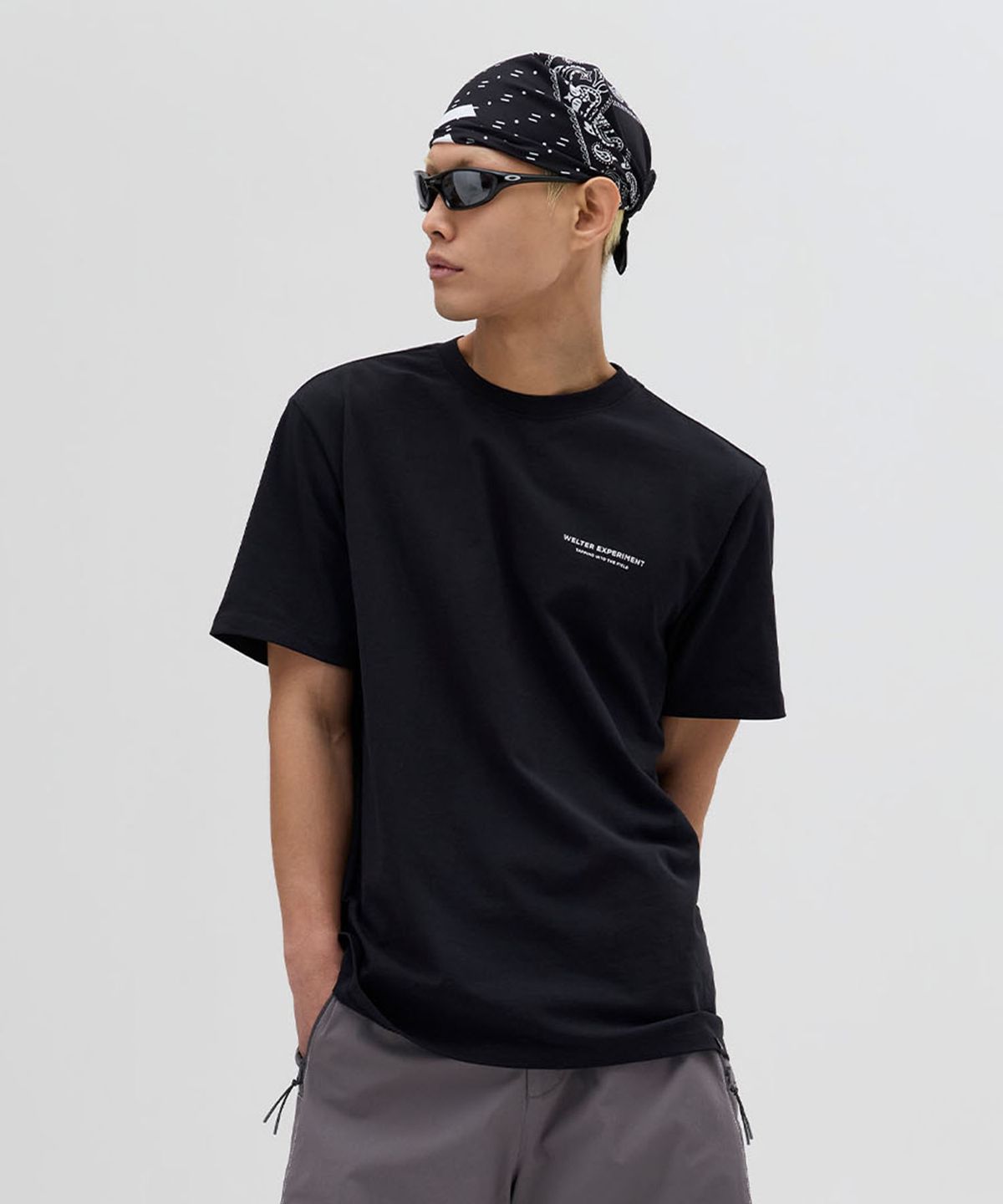 웰터 익스페리먼트(WELTER EXPERIMENT) NAZCA VERTICAL SYMBOL T-SHIRT_BLACK