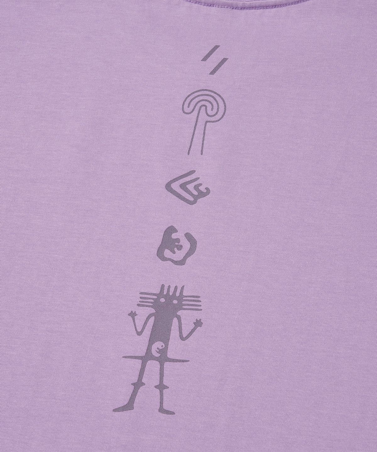 웰터 익스페리먼트(WELTER EXPERIMENT) NAZCA VERTICAL SYMBOL T-SHIRT_LAVENDER