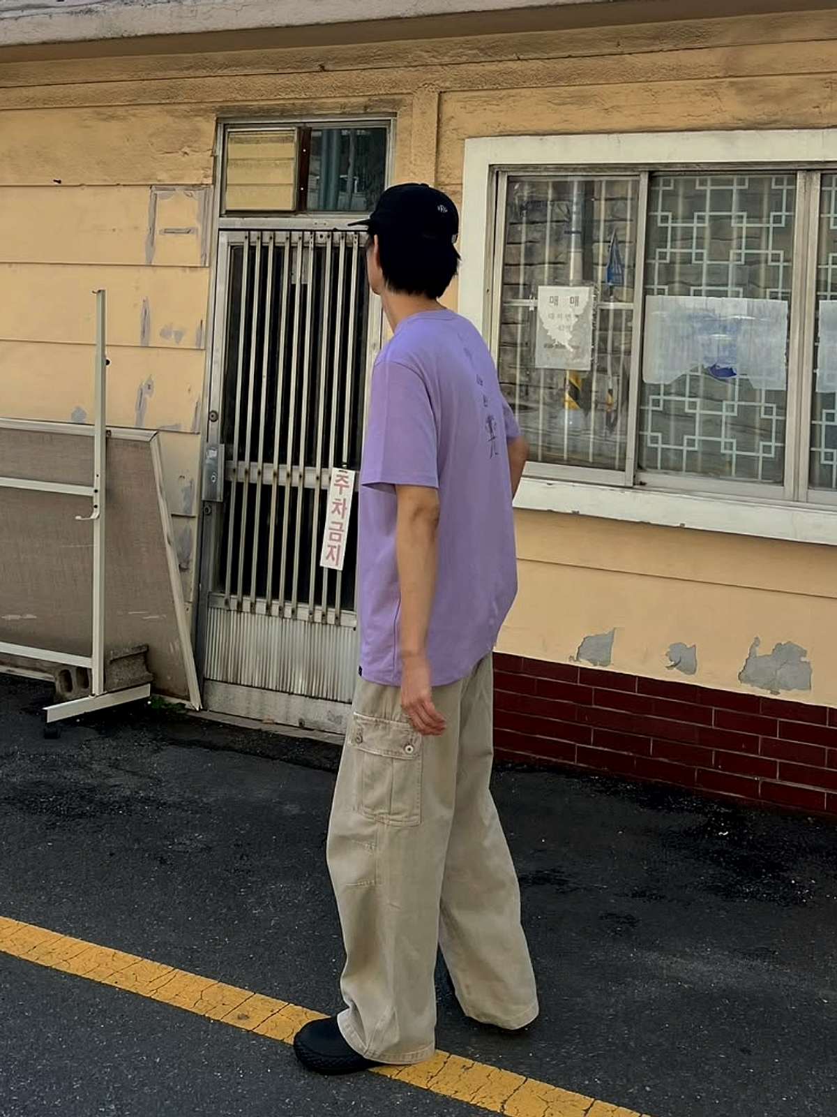 웰터 익스페리먼트(WELTER EXPERIMENT) NAZCA VERTICAL SYMBOL T-SHIRT_LAVENDER