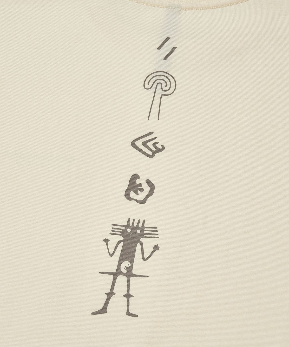 웰터 익스페리먼트(WELTER EXPERIMENT) NAZCA VERTICAL SYMBOL T-SHIRT_CREAM