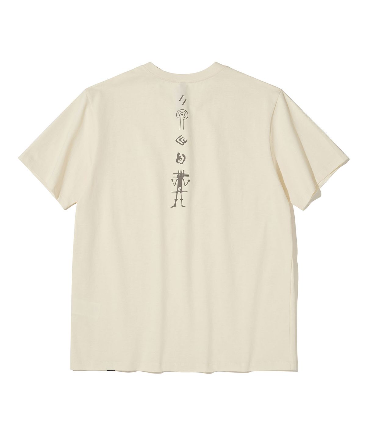 웰터 익스페리먼트(WELTER EXPERIMENT) NAZCA VERTICAL SYMBOL T-SHIRT_CREAM